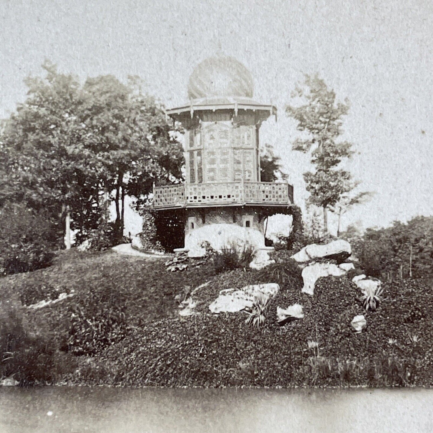 Emperor Kiosk Bois de Boulogne Paris France Stereoview Antique c1870 X3272