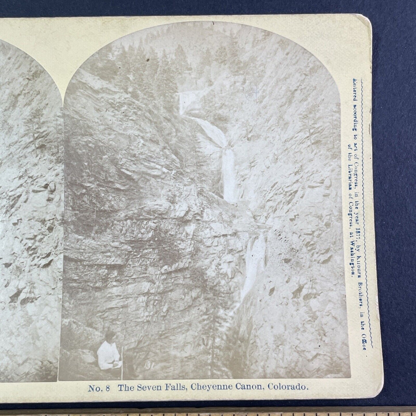 Seven Falls Cheyenne Canon Colorado Stereoview Antique c1877 Y2276