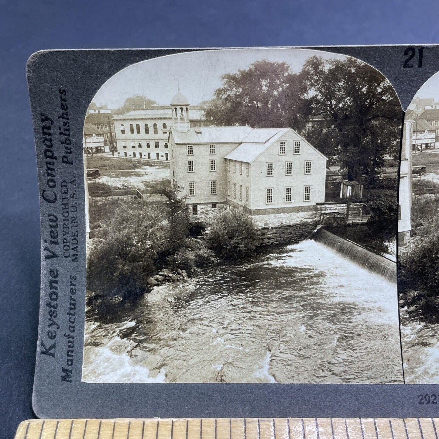 Antique 1920 Slater Cotton Mill Pawtucket RI Stereoview Photo Card P1906