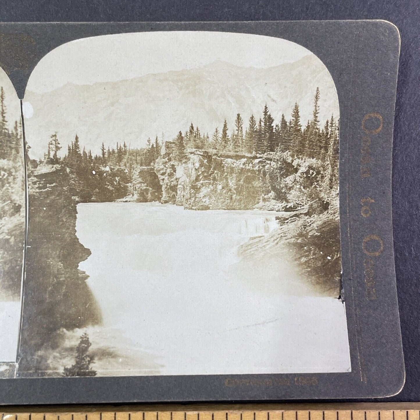 Kananaskis Falls Before the Dam Alberta Stereoview CPR Rail Views c1905 Y2121