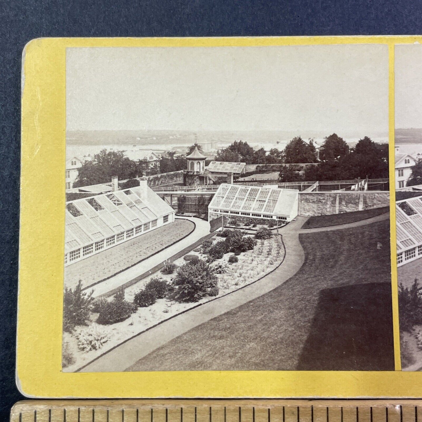 Fall River Massachusetts Stereoview Photo Card BW Kilburn Antique c1872 X983