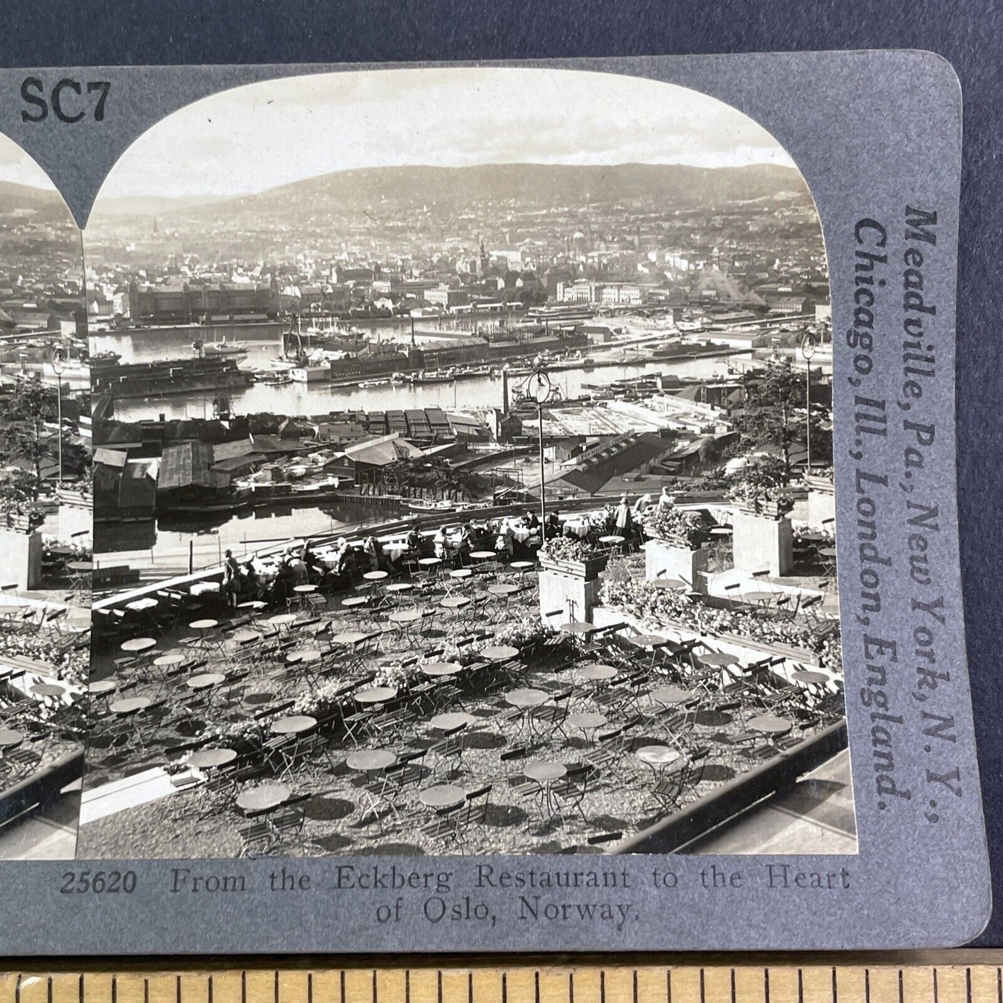 Eckberg Restaurant Oslo Norway Stereoview Late Period View Antique c1933 Y1237