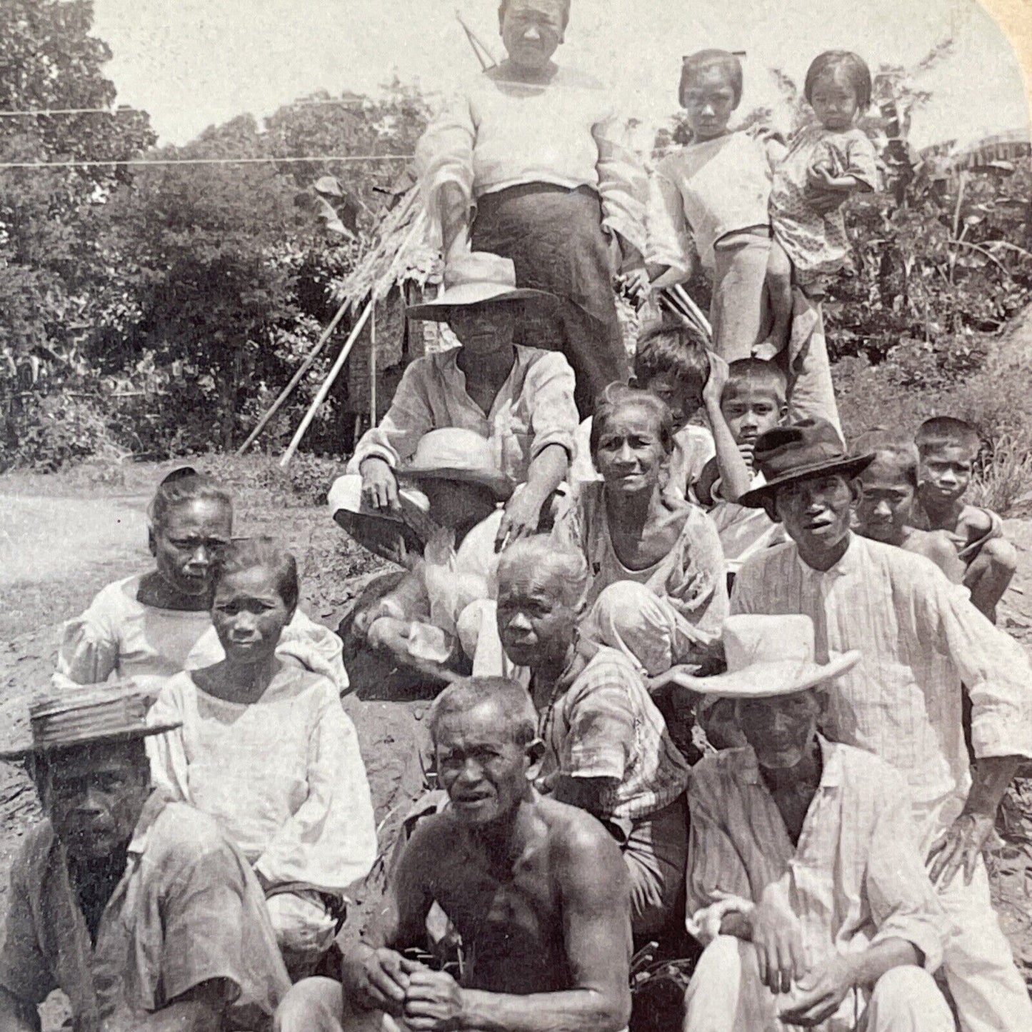 Refugees Of The US Spanish War Stereoview The Philippines Antique c1900 X2741