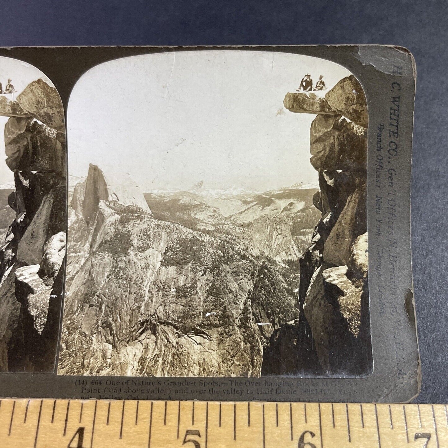 Antique 1903 Glacier Rock Lookout Yosemite CA Stereoview Photo Card P3605