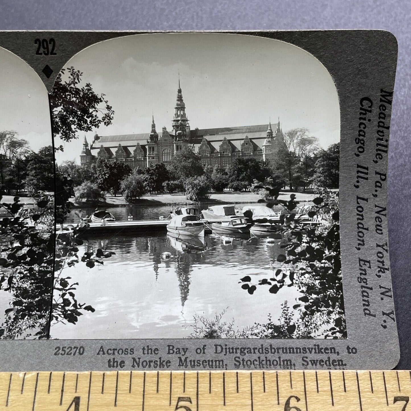 Antique 1920s Nordiska Museum Stockholm Sweden Stereoview Photo Card V3003