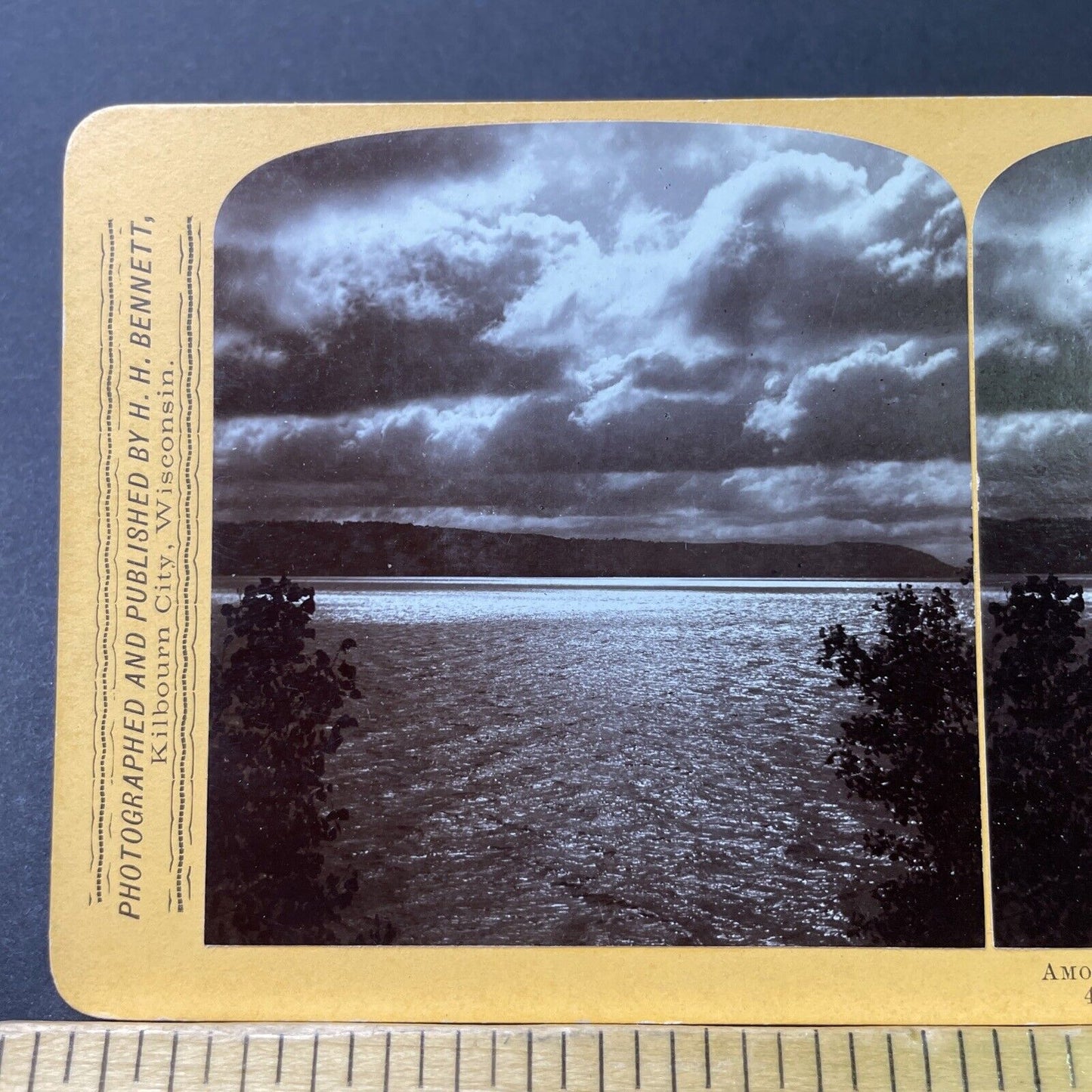 Antique 1880s Lake Pepin Wisconsin Upper River Stereoview Photo Card P3029