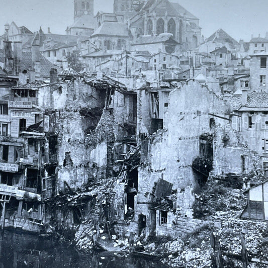 Antique 1920s Bombed Out Buildings Verdun France Stereoview Photo Card V2941