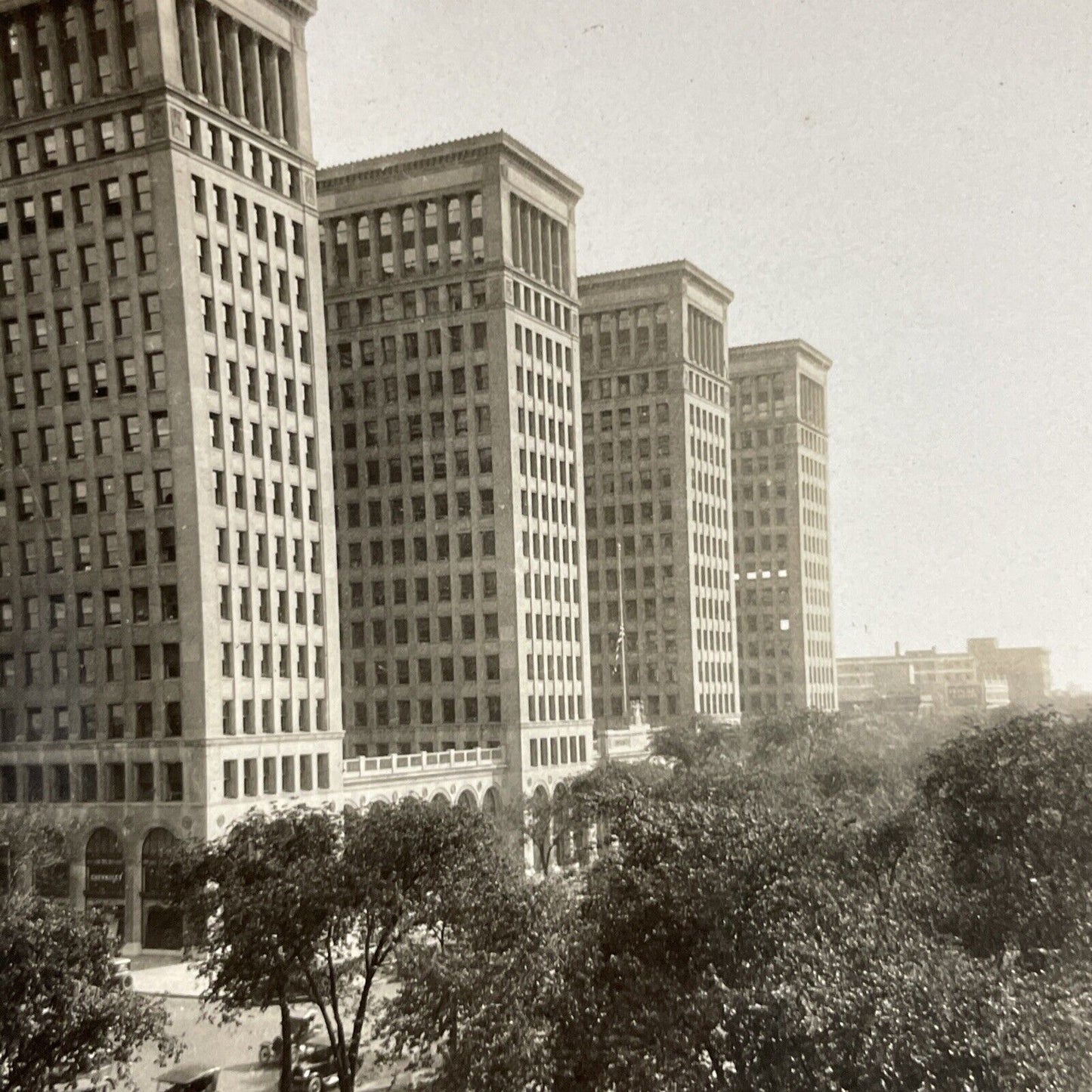 Antique 1920s General Motors GM Buildings Detroit MI Stereoview Photo Card P4831