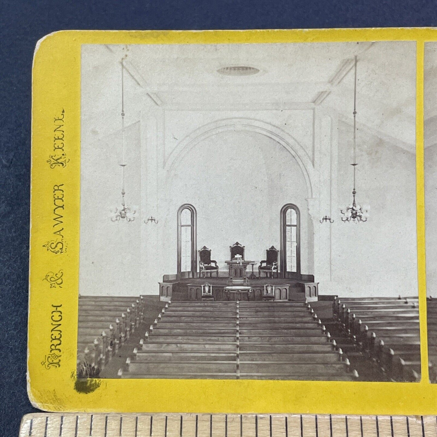 Antique 1860s United Church Of Christ Keene NH Stereoview Photo Card V2077