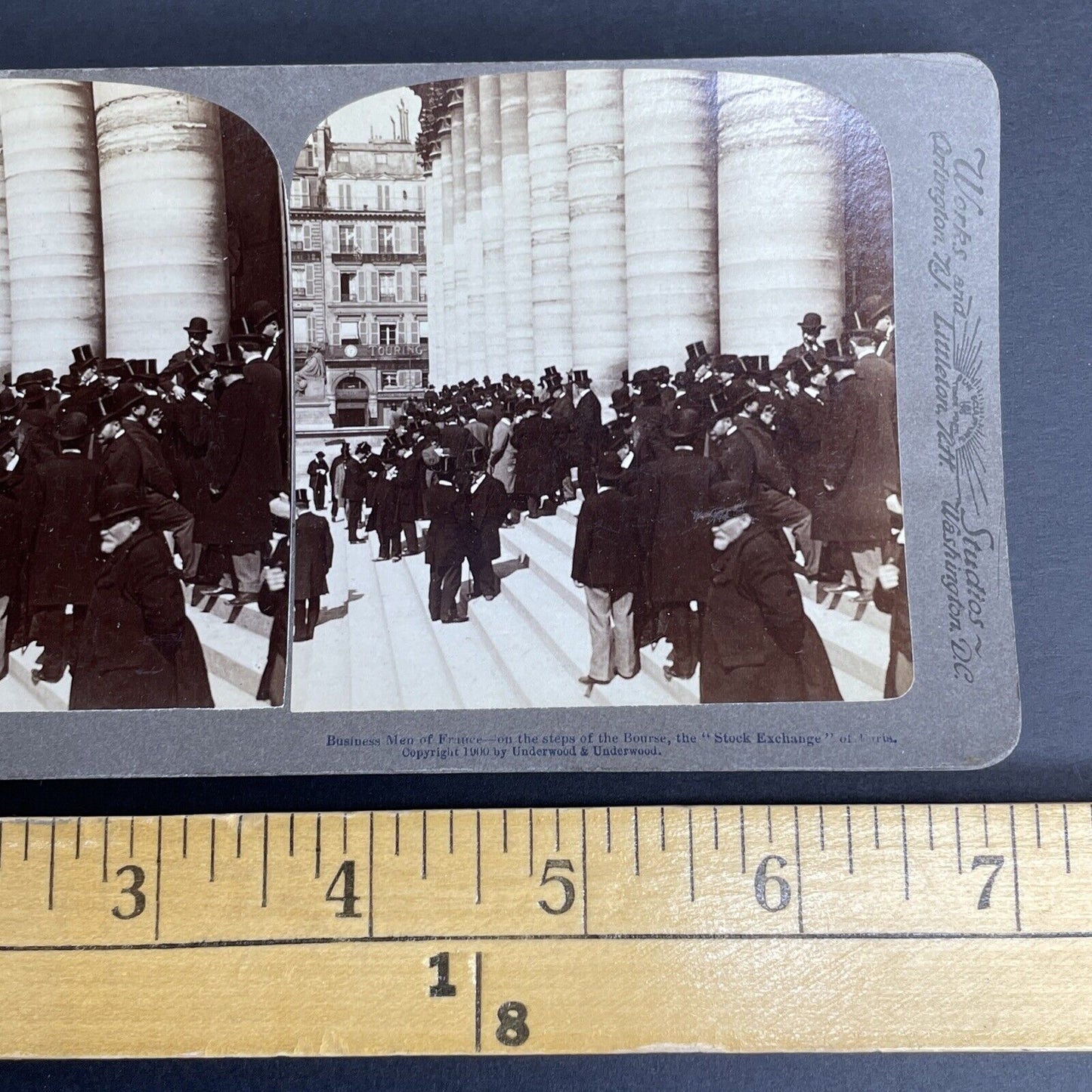 Antique 1900 The Paris Stock Exchange Stock Traders Stereoview Photo Card PC815