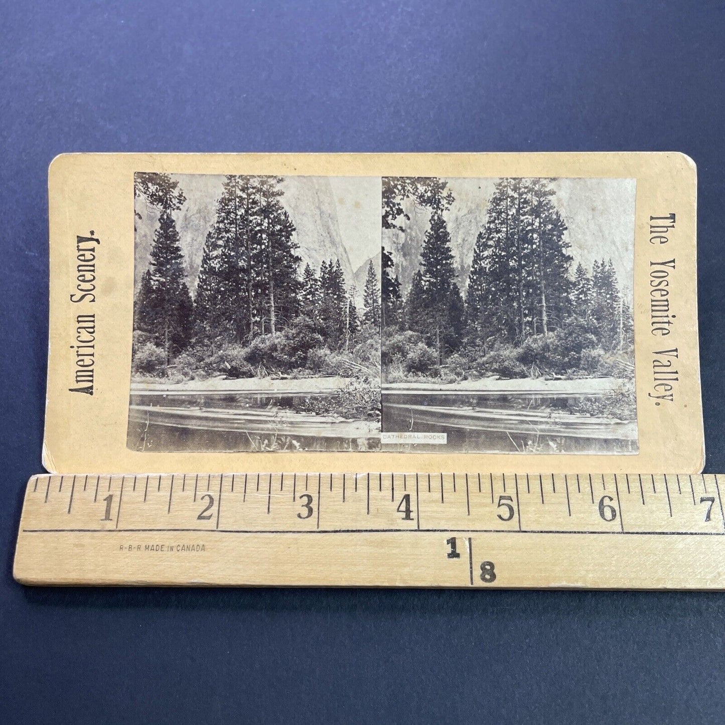 Antique 1880s Cathedral Rocks Yosemite California Stereoview Photo Card P3494