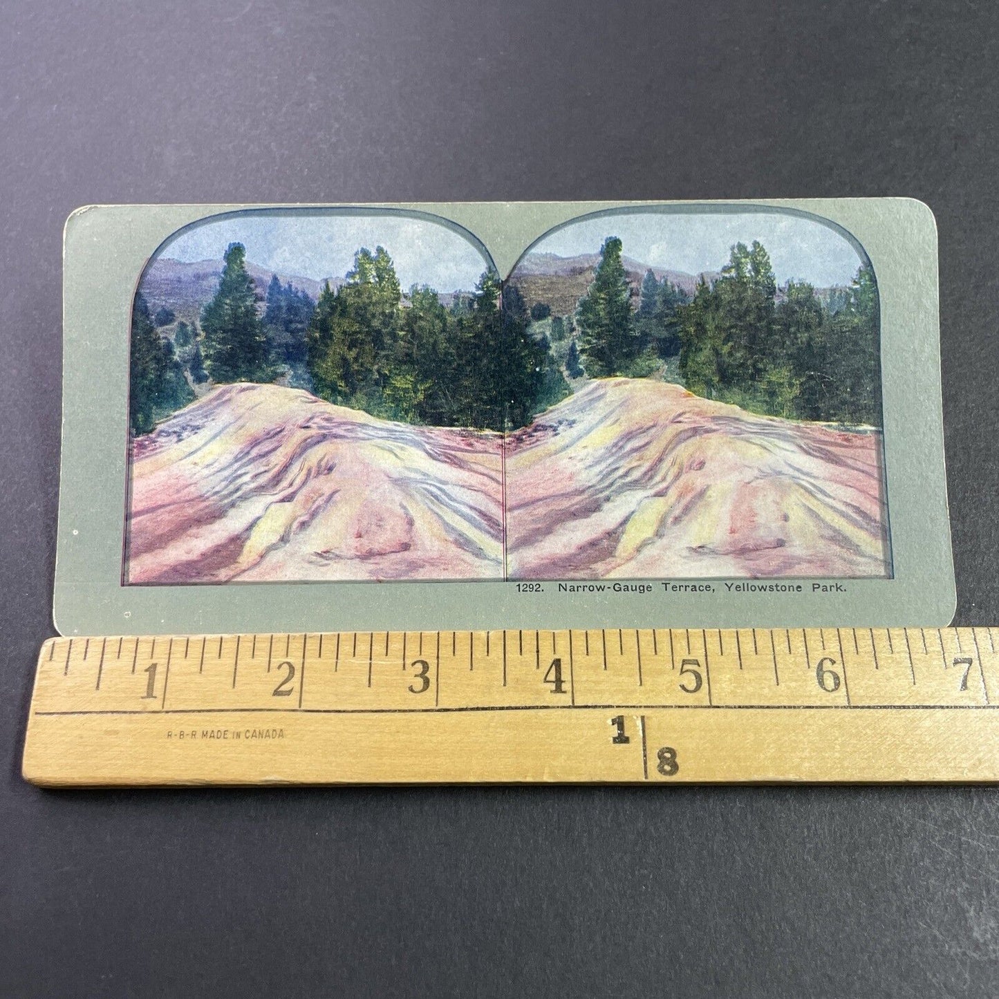 Antique 1910s Narrow Gauge Terrace Yellowstone Park Stereoview Photo Card P3456