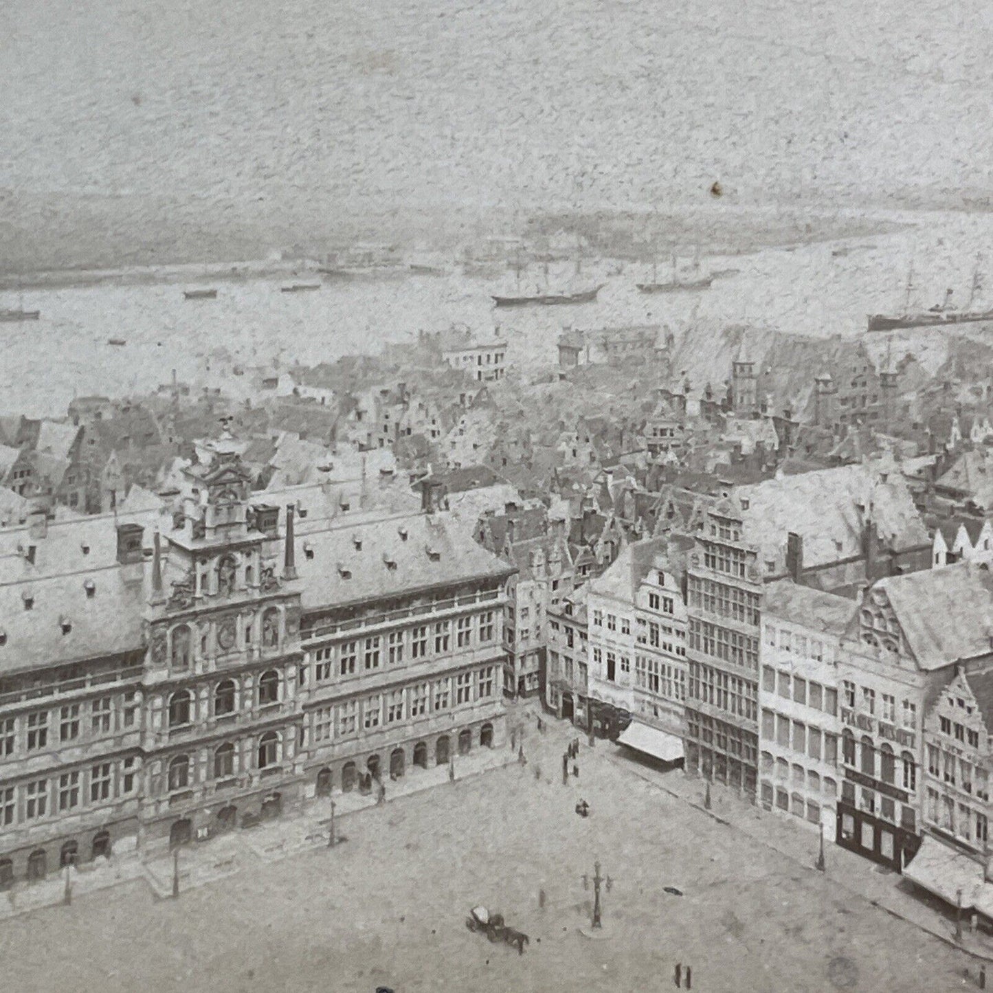 Antwerp Belgium City View Stereoview Antwerpen Antique c1868 X1592