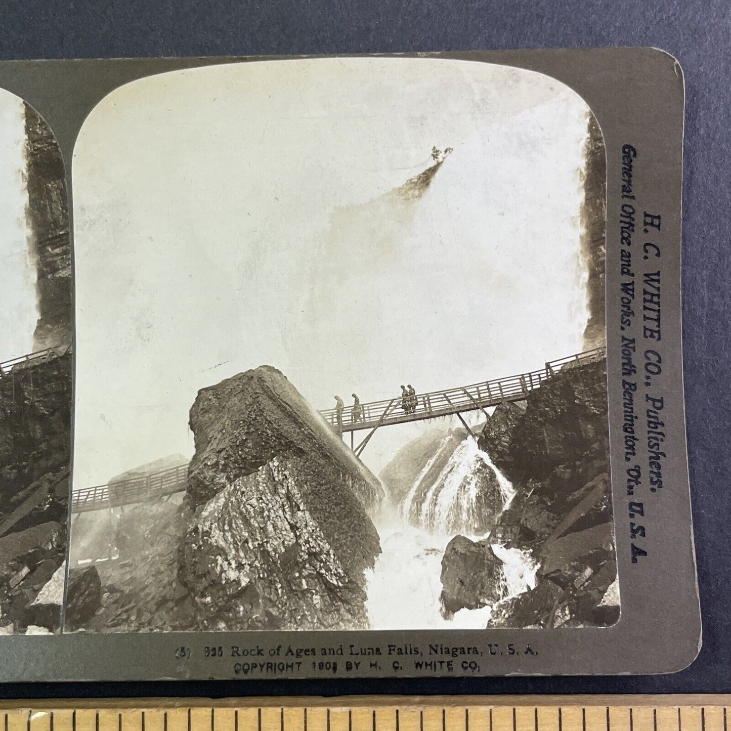 Rock of Ages Bridge Niagara Falls New York Stereoview Antique c1902 Y1460