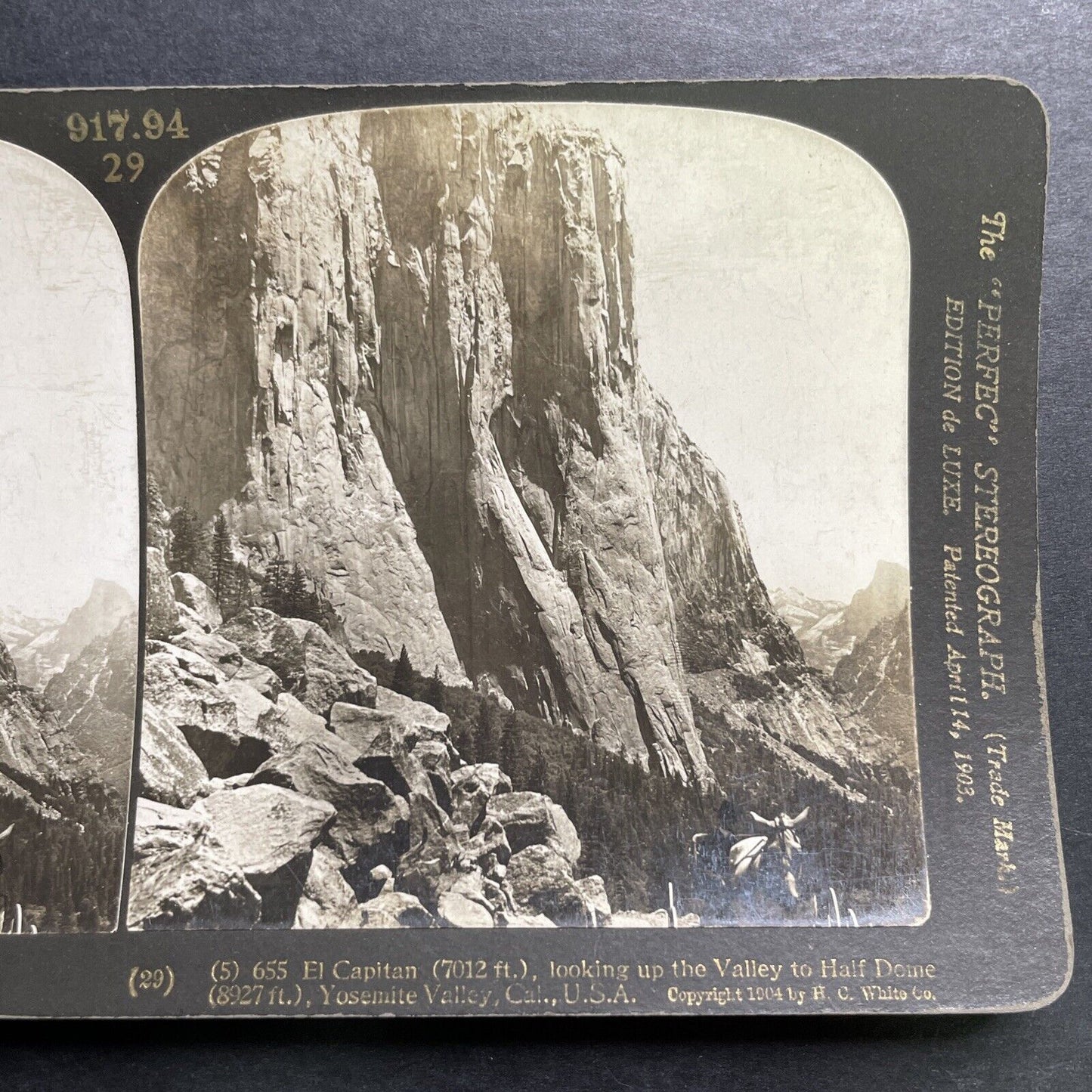 Antique 1904 El Capitan Yosemite California Stereoview Photo Card P1345