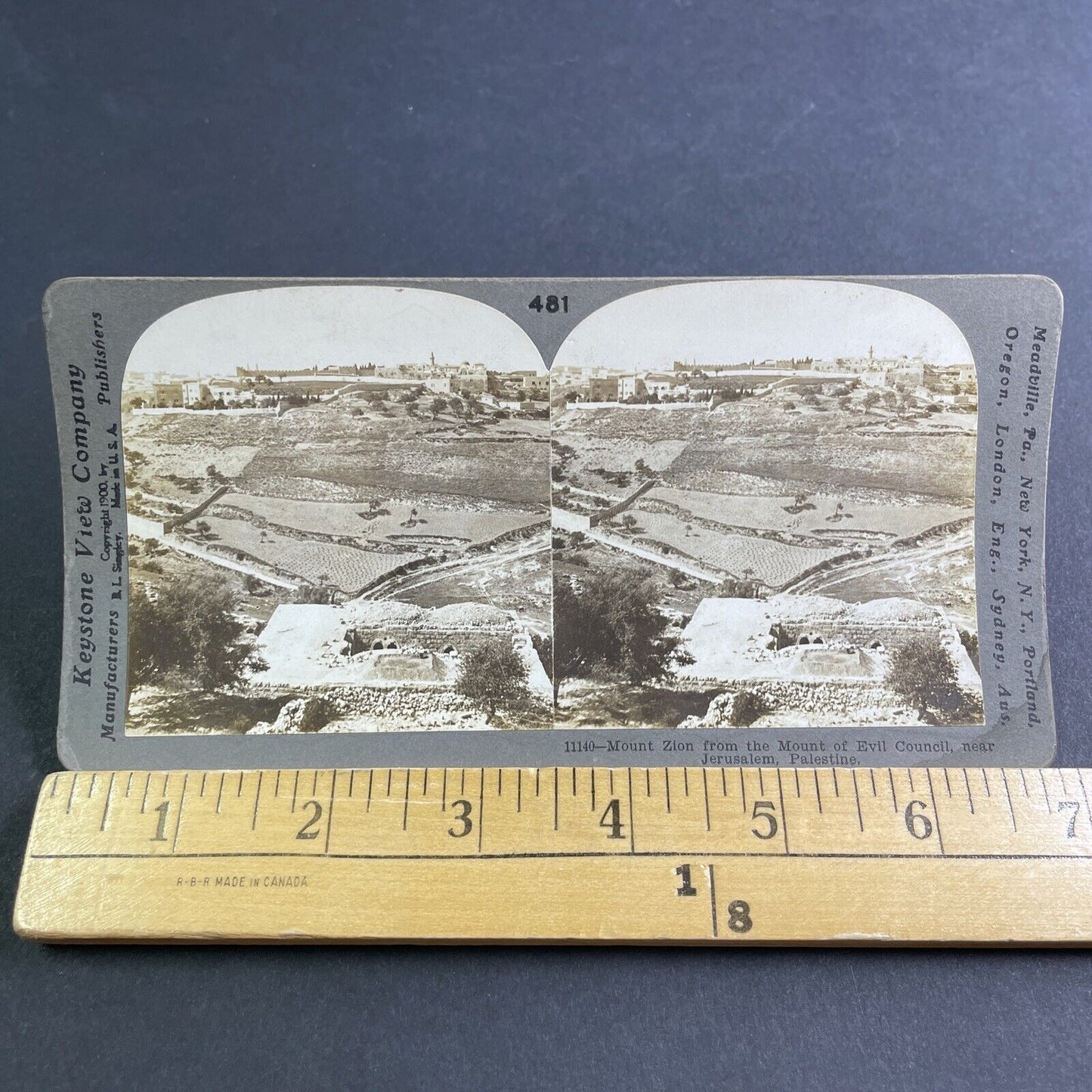 Antique 1900 City Of Jerusalem Israel Palestine Stereoview Photo Card P2173