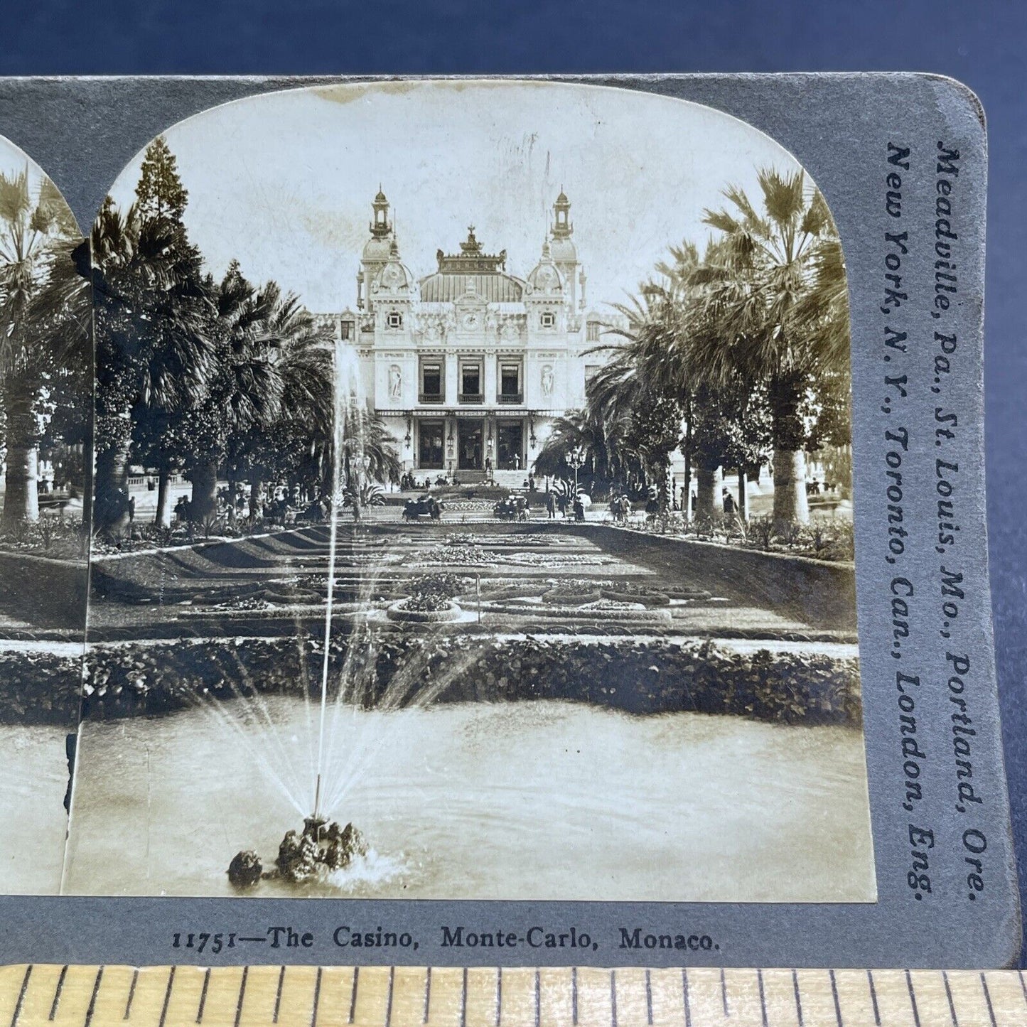 Antique 1937 The Great Casino Monte Carlo Monaco Stereoview Photo Card P1929