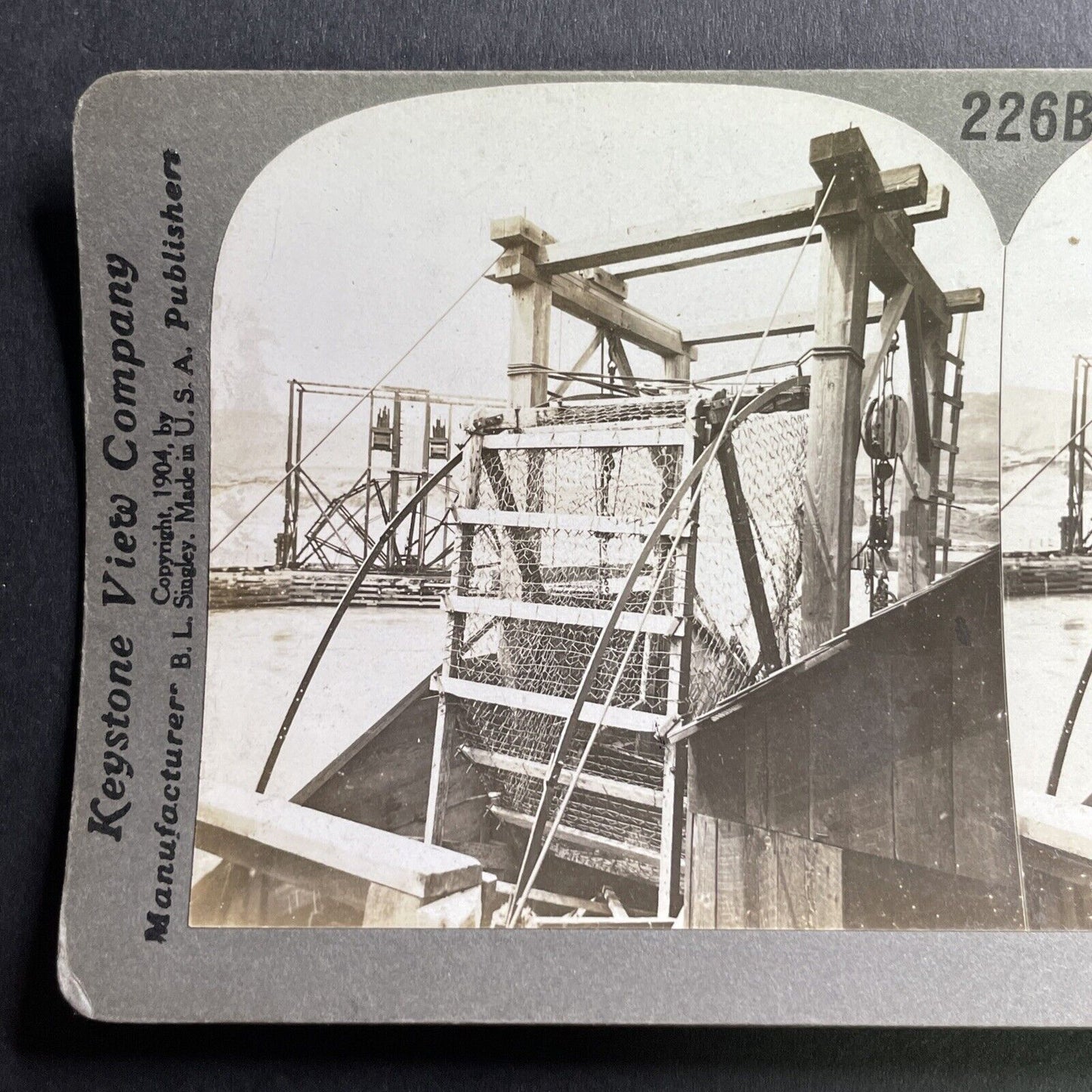 Antique 1904 Fish Wheel Columbia River Oregon Stereoview Photo Card P1609
