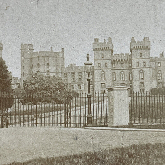 Antique 1891 Windsor Castle Royal Entrance Gate Stereoview Photo Card P4515