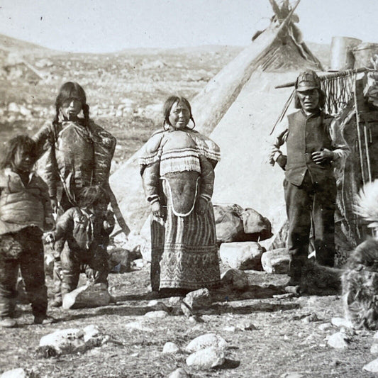 Antique 1910s Inuit Eskimo Near Nuuk Greenland Stereoview Photo Card P3175