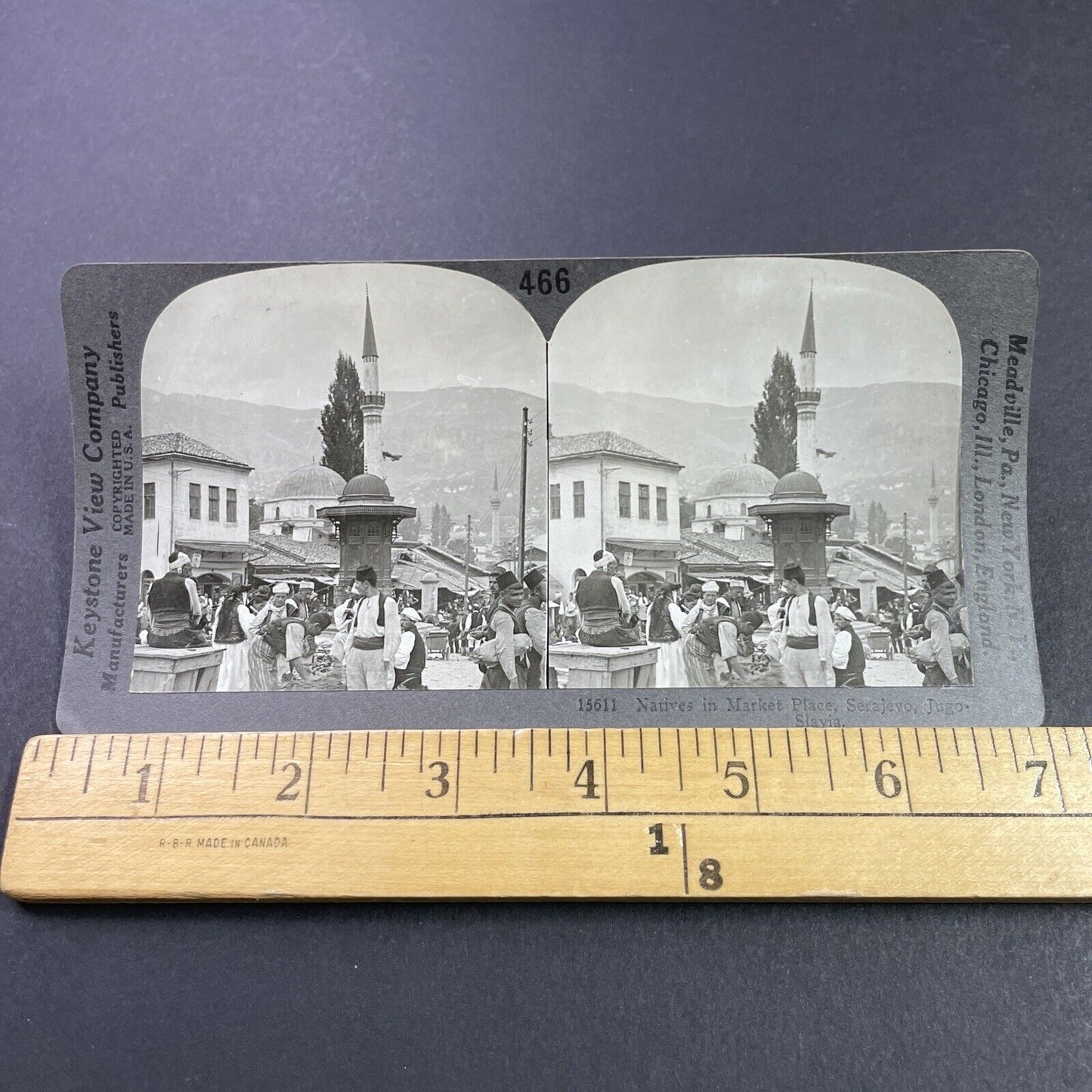 Antique 1910s Traditional Clothing Sarajevo Serbia Stereoview Photo Card P3753