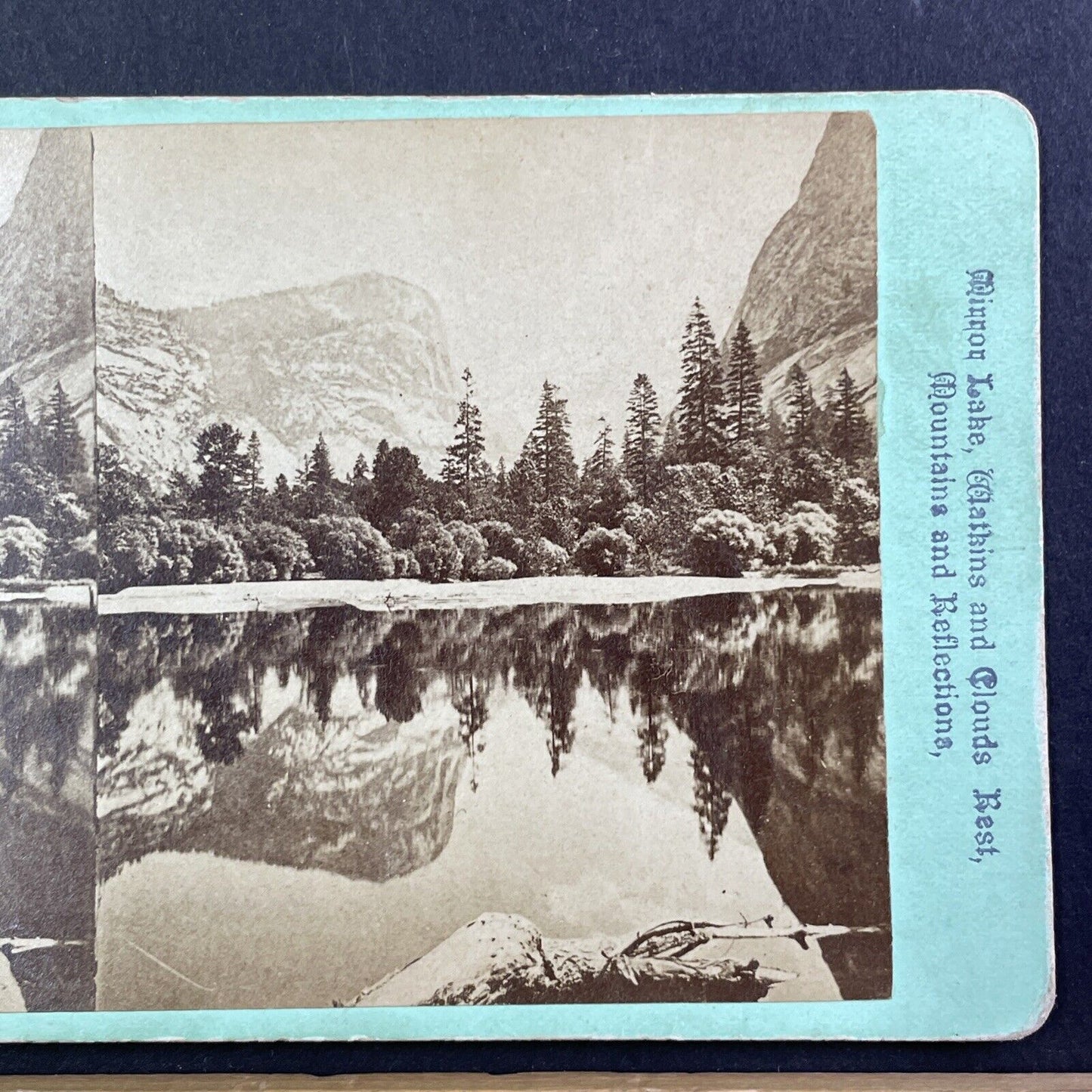 Mirror Lake Yosemite California Stereoview E&HT Anthony Antique c1870 X3819