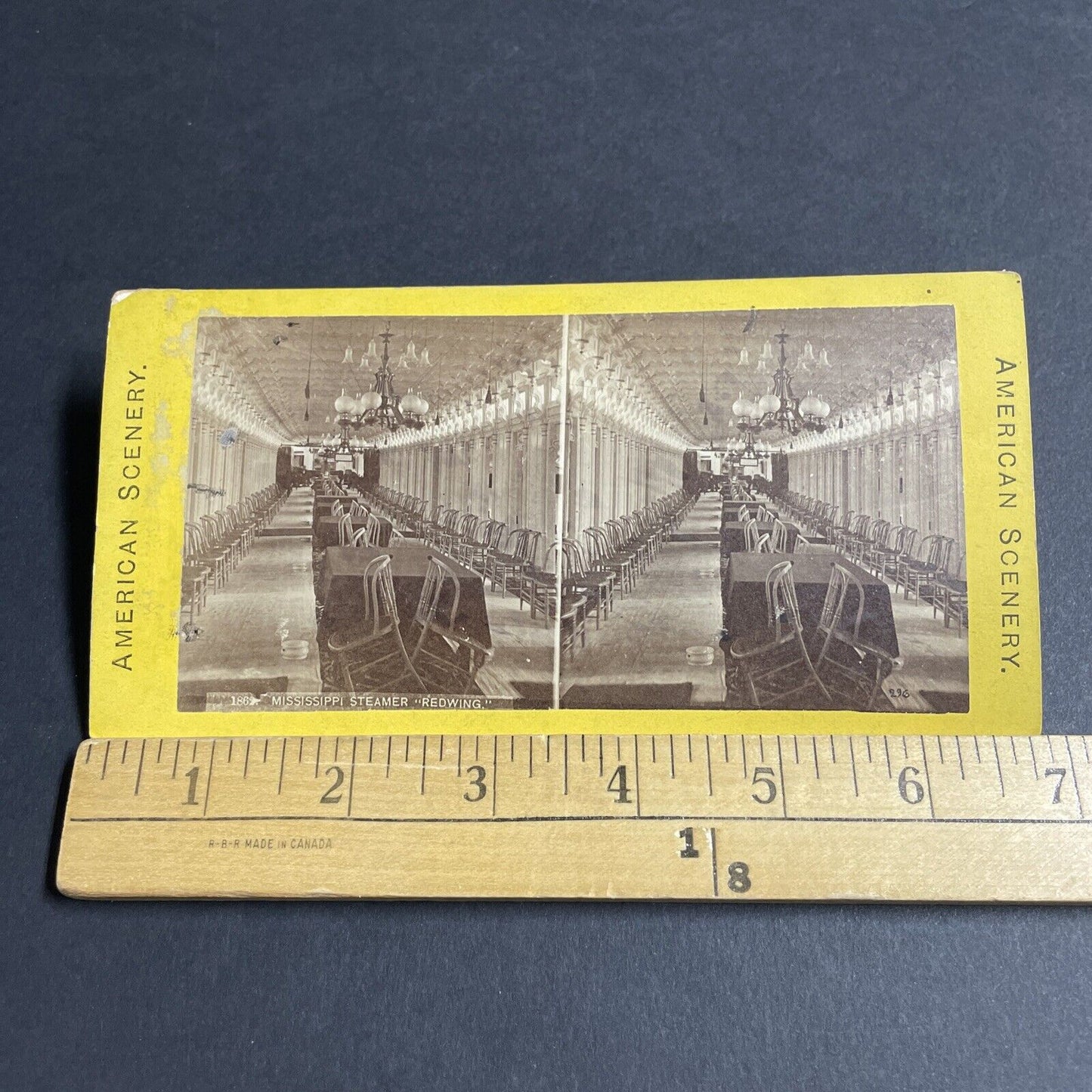 Antique 1870s Mississippi Steamer Steamship Redwing Stereoview Photo Card P4805