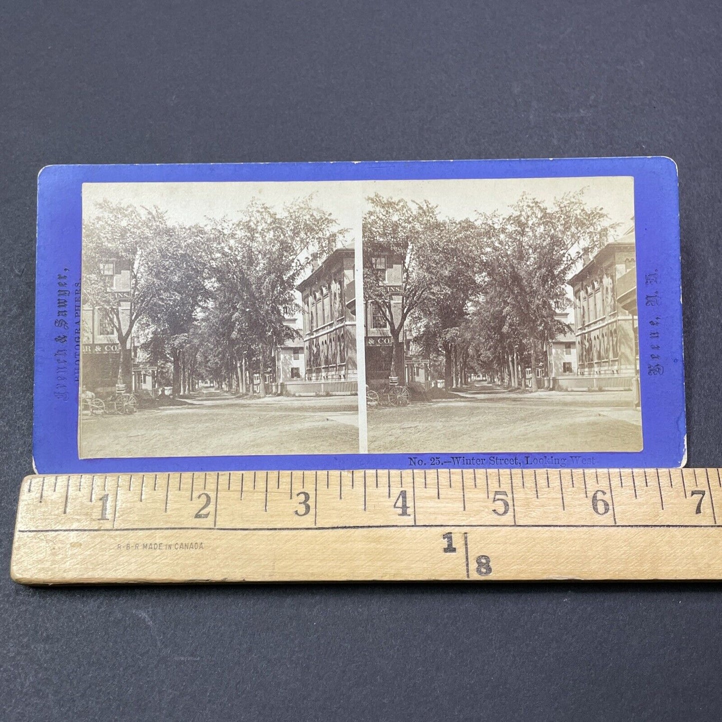 Antique 1860s Winter Street Keene New Hampshire Stereoview Photo Card V2078