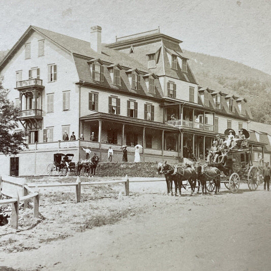 Antique 1870s Flume House Franconia New Hampshire Stereoview Photo Card V1771