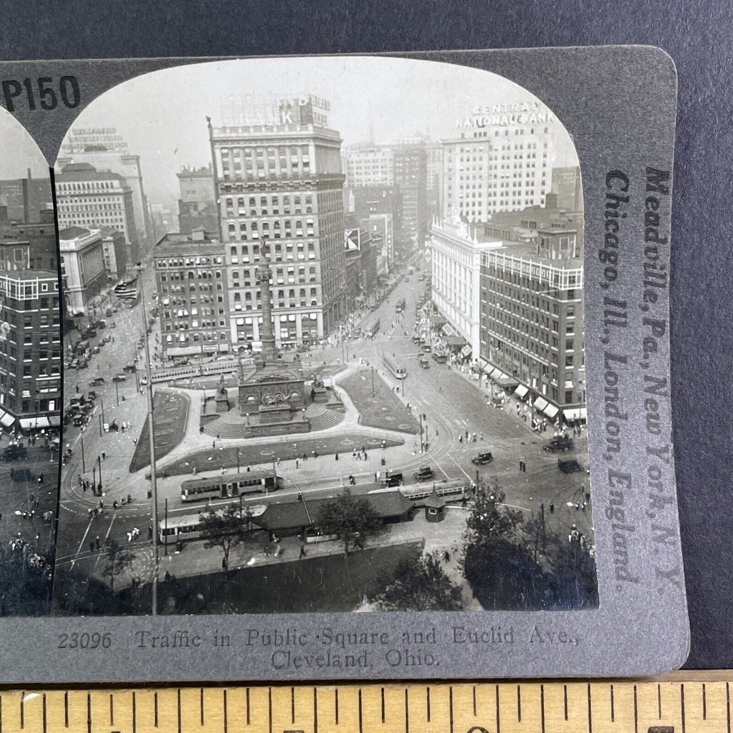 Midland Bank Tower Cleveland Ohio Stereoview Antique c1920 Y1194