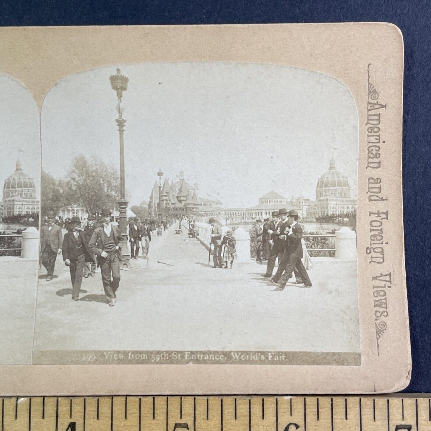 Wealthy Men Walking On Street Corner Stereoview Chicago Antique c1893 X3197