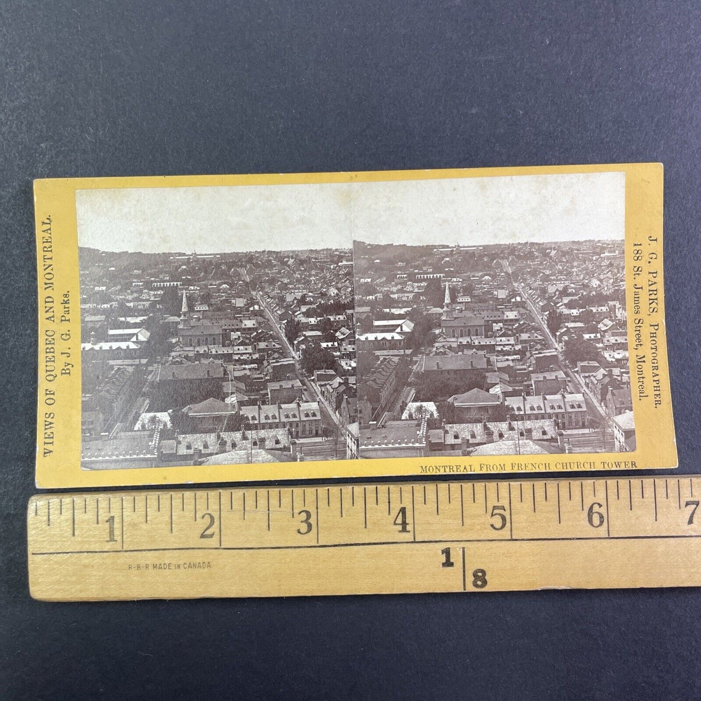 Montreal Quebec Canada View Stereoview J.G. Parks Antique c1870s Y2136