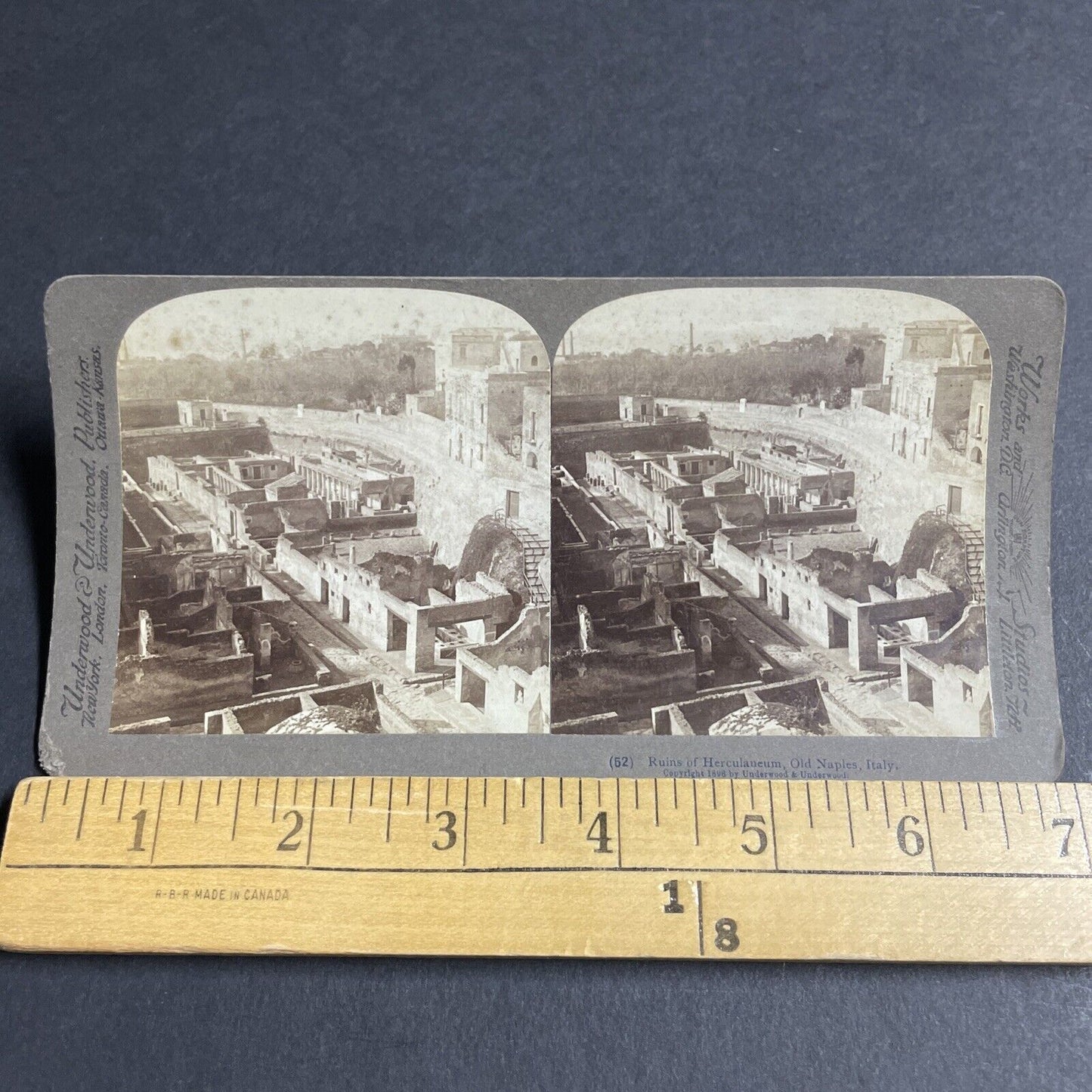 Antique 1898 Herculaneum Naples Italy Stereoview Photo Card P4582