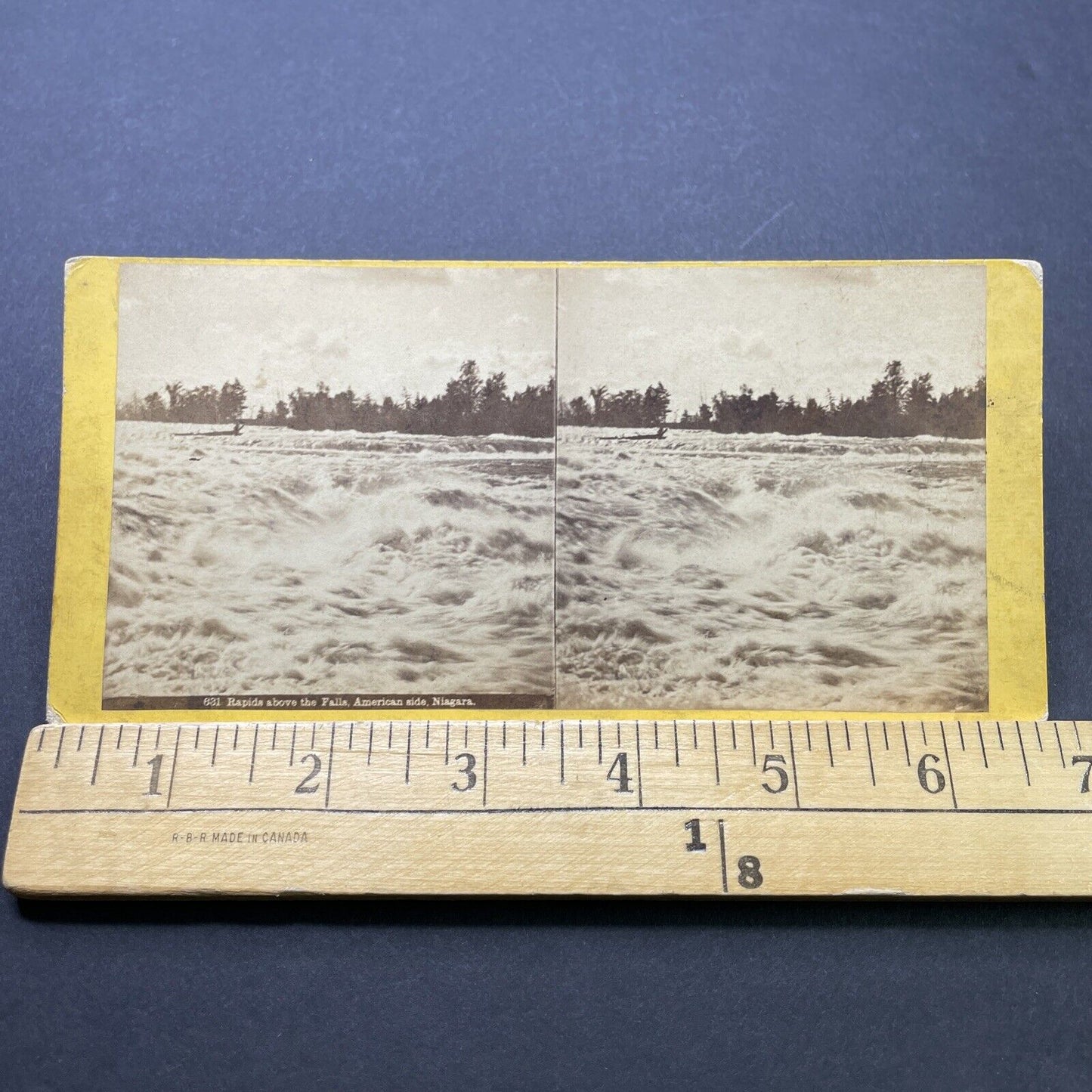 Antique 1870s Upper Niagara Falls River Rapids NY Stereoview Photo Card P2524