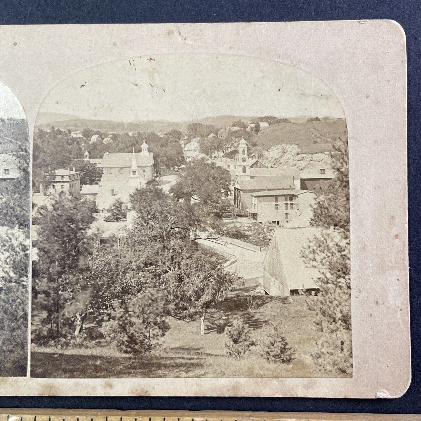 Peterboro New Hampshire Stereoview G.H. Scripture Antique c1870 Y035