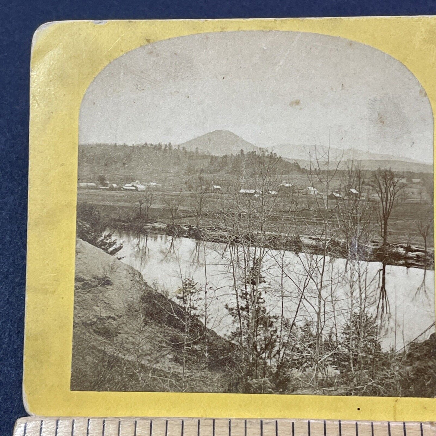 Antique 1860s Sunday Mountain Orford New Hampshire Stereoview Photo Card V2136