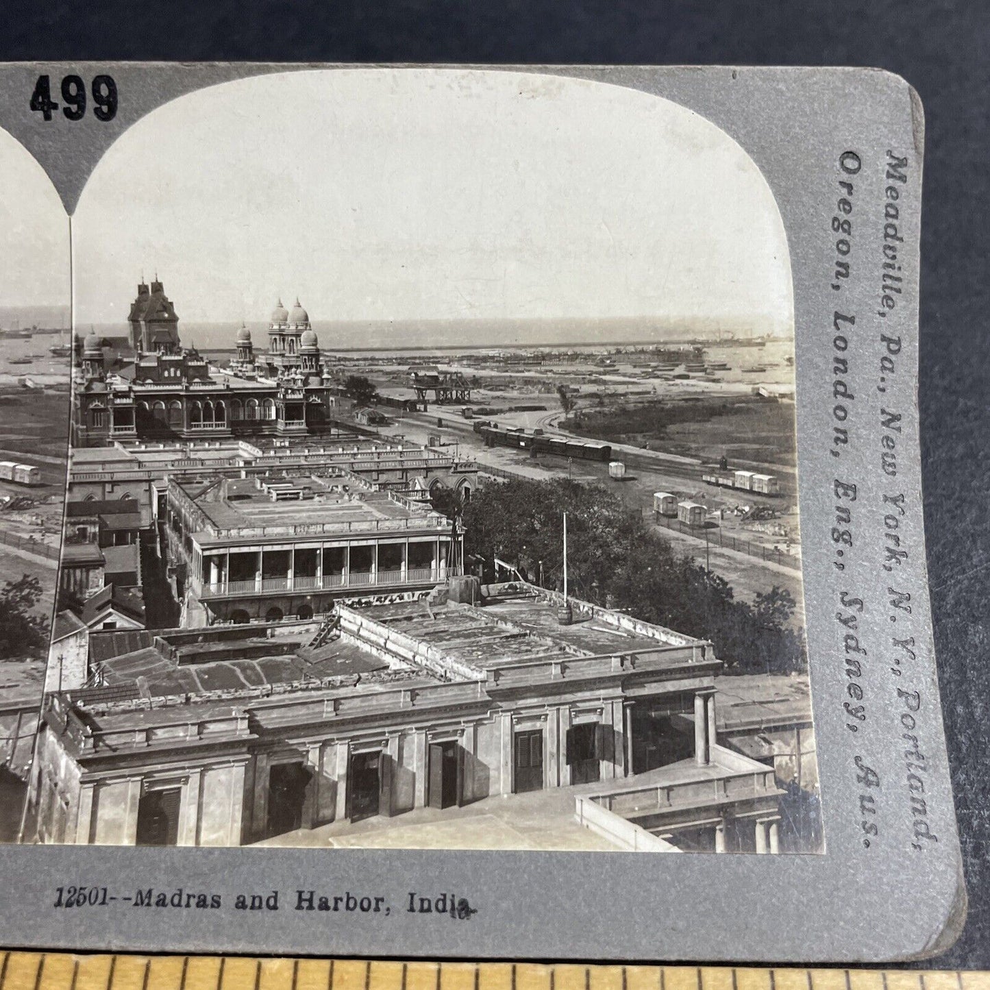 Antique 1910s Madras Chennai India City View Stereoview Photo Card P4426