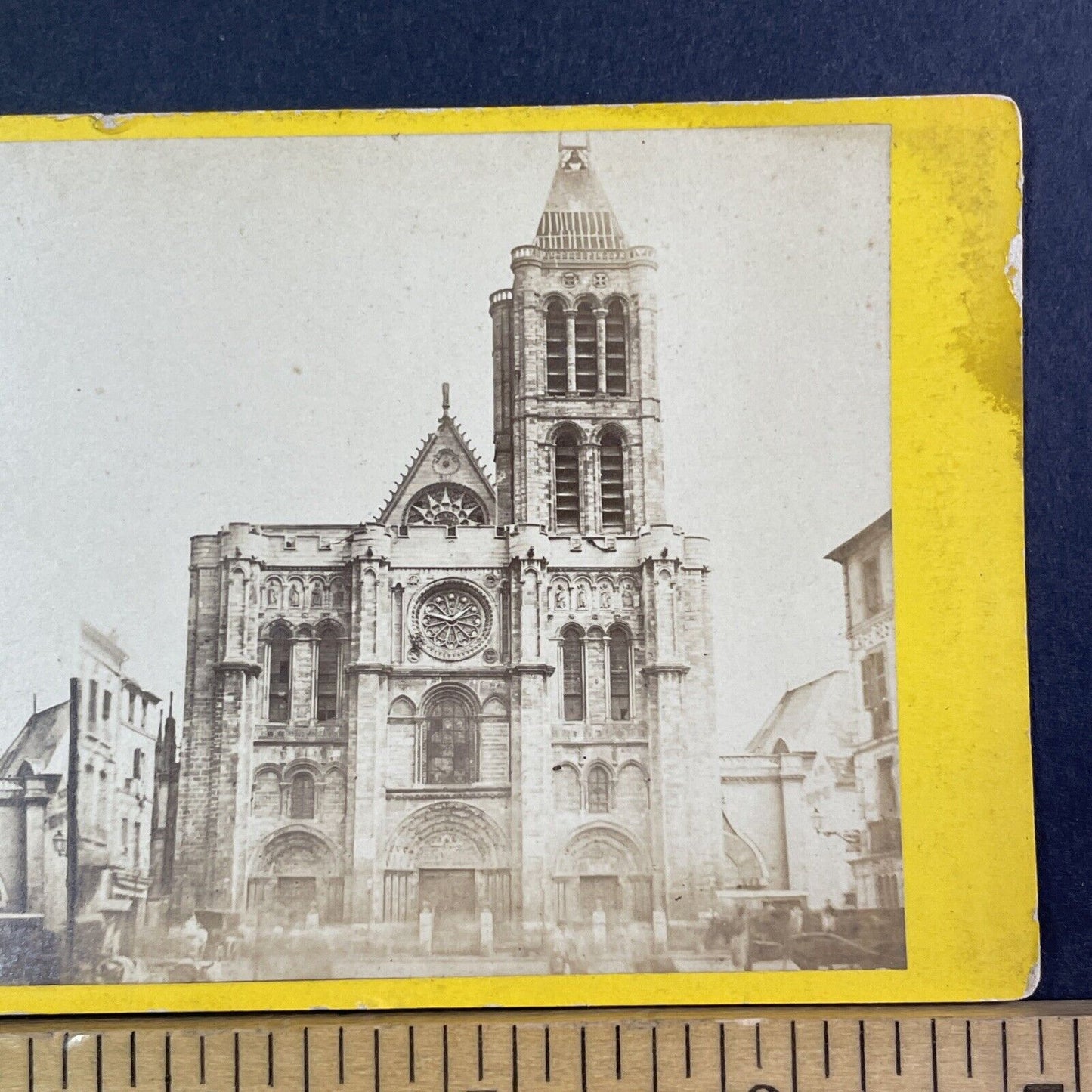 Basilica Cathedral of Saint Denis Church Stereoview France Antique c1870 X3502