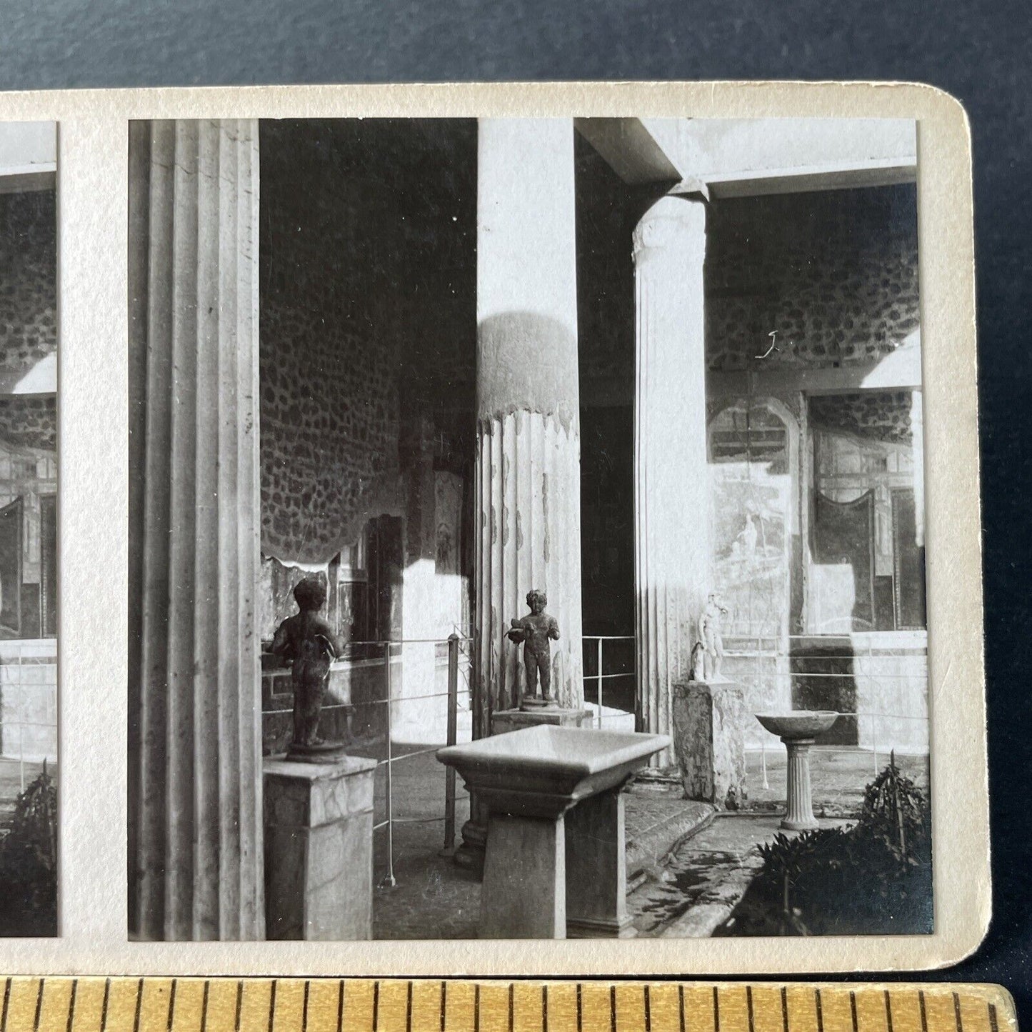 Antique 1925 House Of The Vettii Pompeii Italy OOAK Stereoview Photo Card P3273