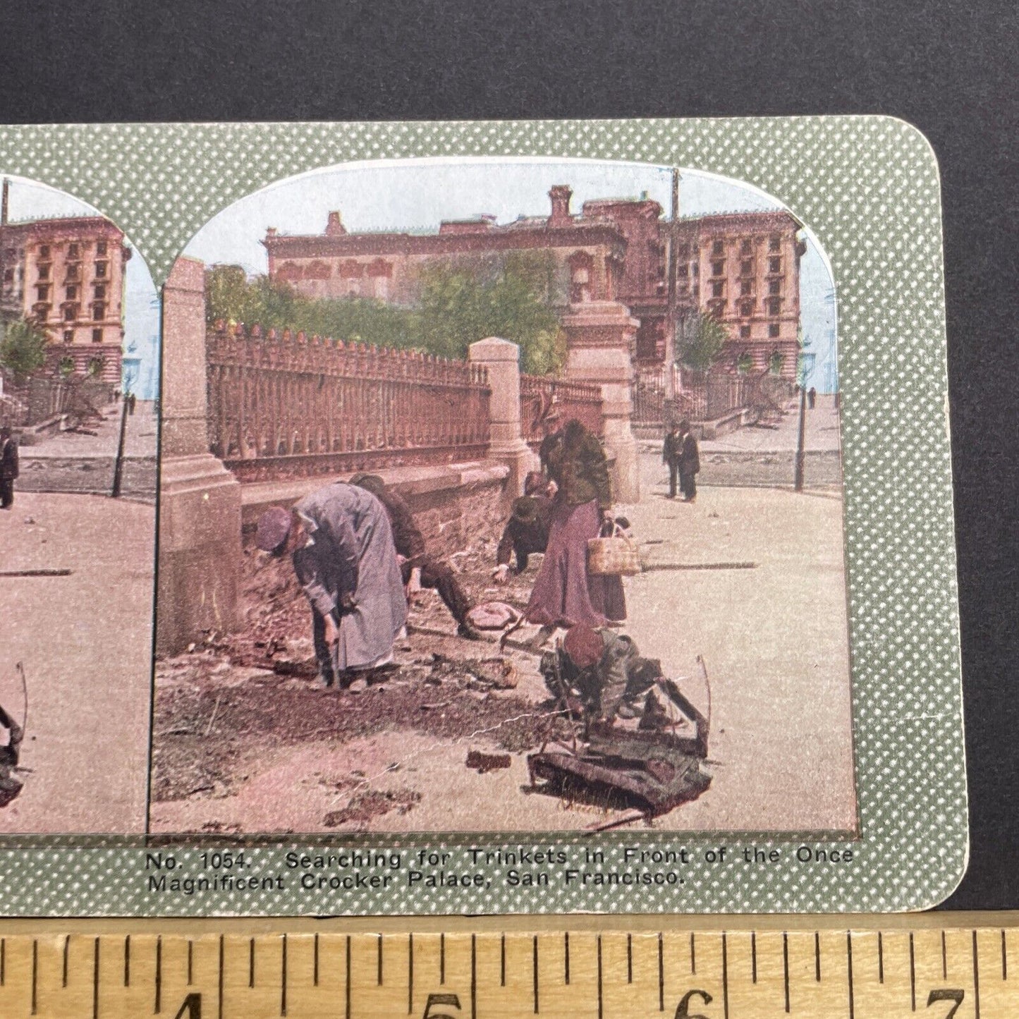 Antique 1910s San Francisco Earthquake Looting Stereoview Photo Card 2300-53