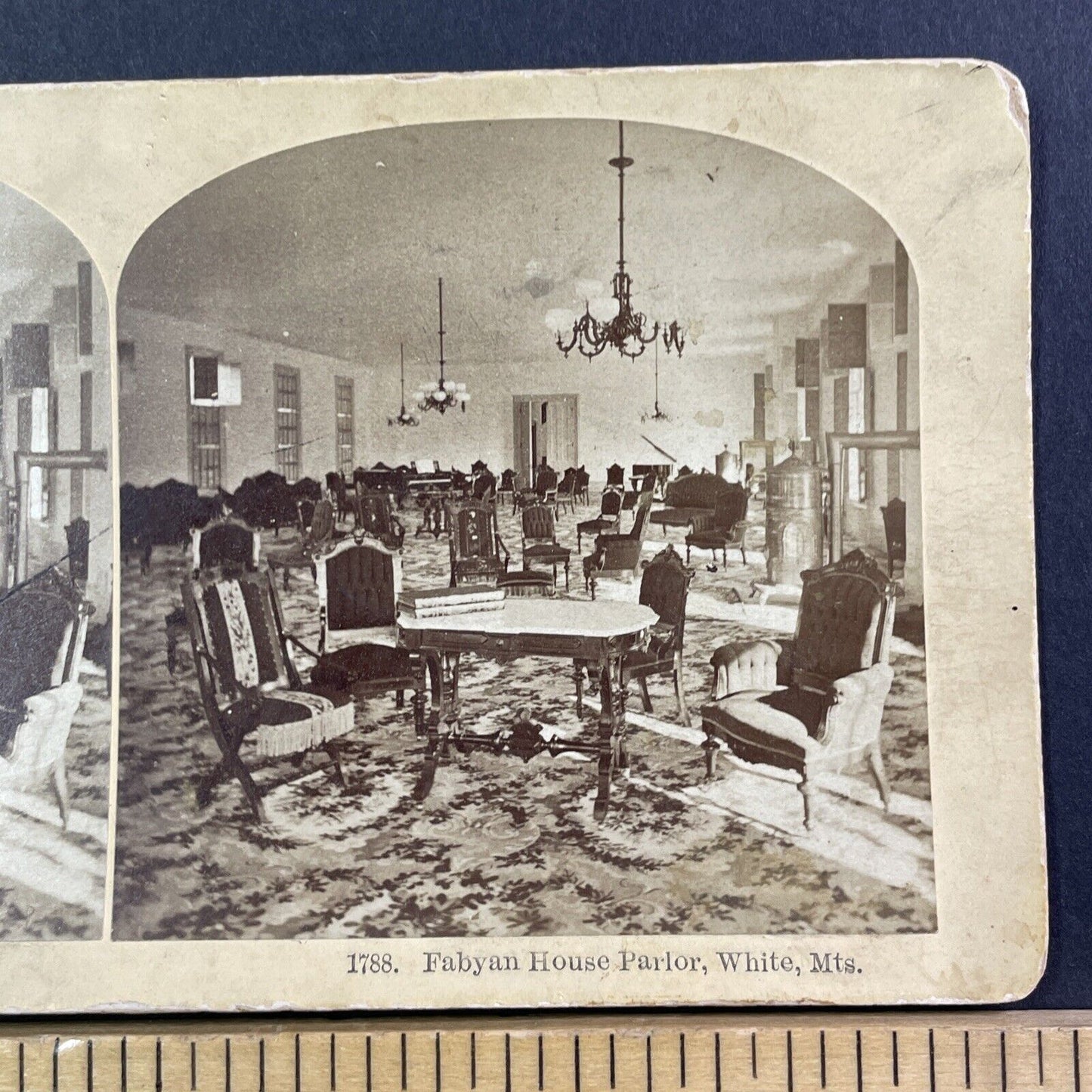 Inside The Fabyan House New Hampshire Stereoview Antique c1870s Y177