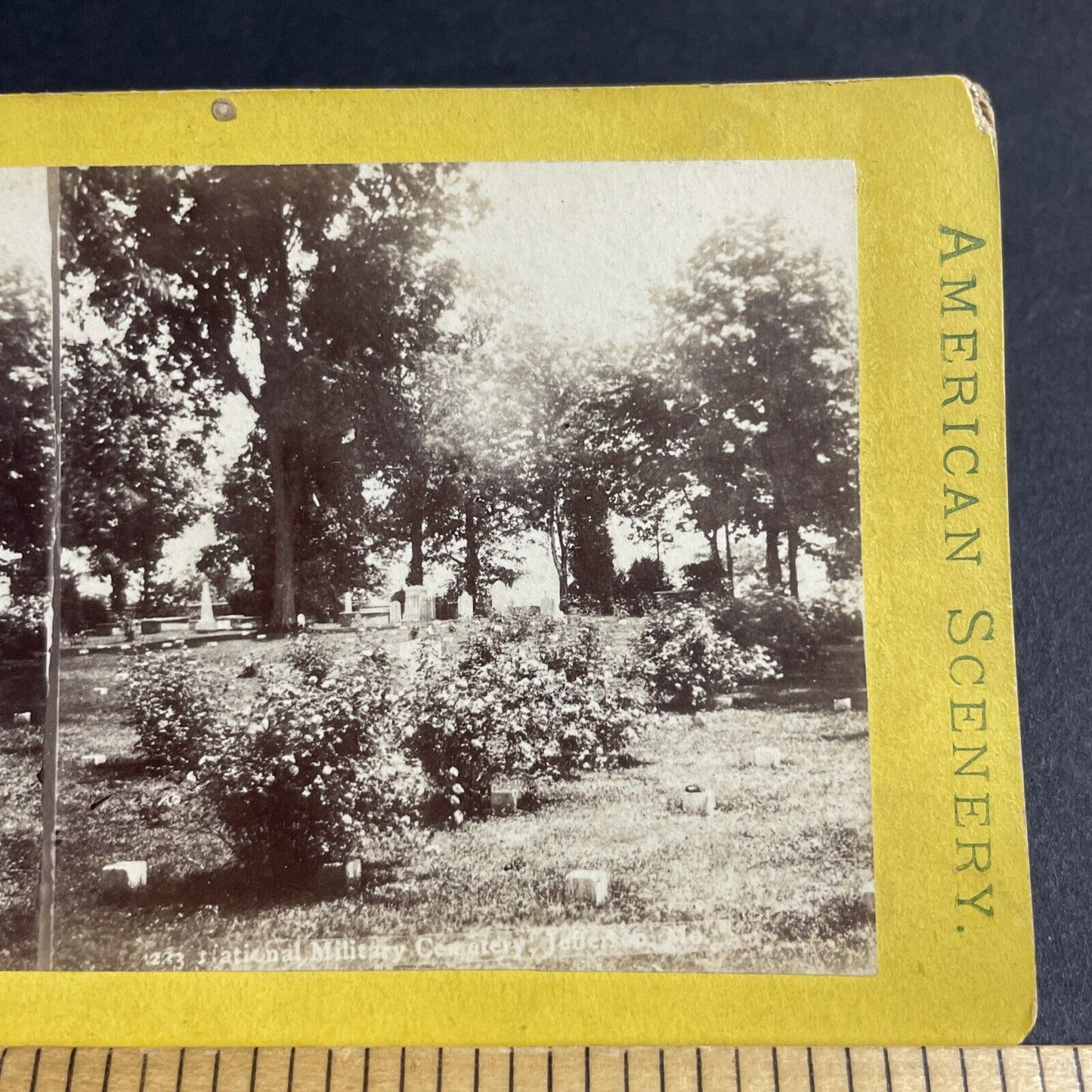 Antique 1870s Jefferson Military Cemetery Montana Stereoview Photo Card P4809