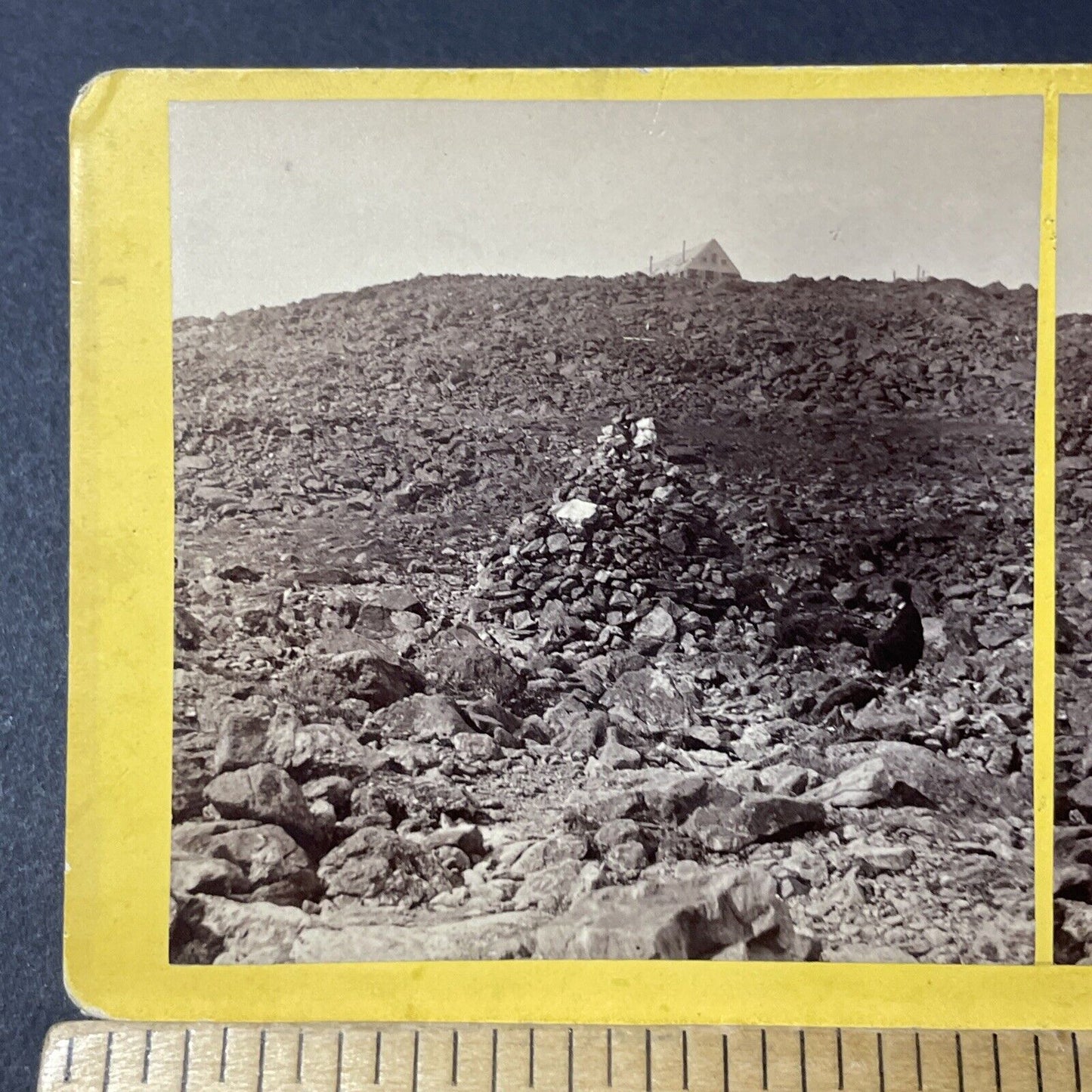 Antique 1870s Lizzie Bourne Memorial Mt Washington Stereoview Photo Card V1846