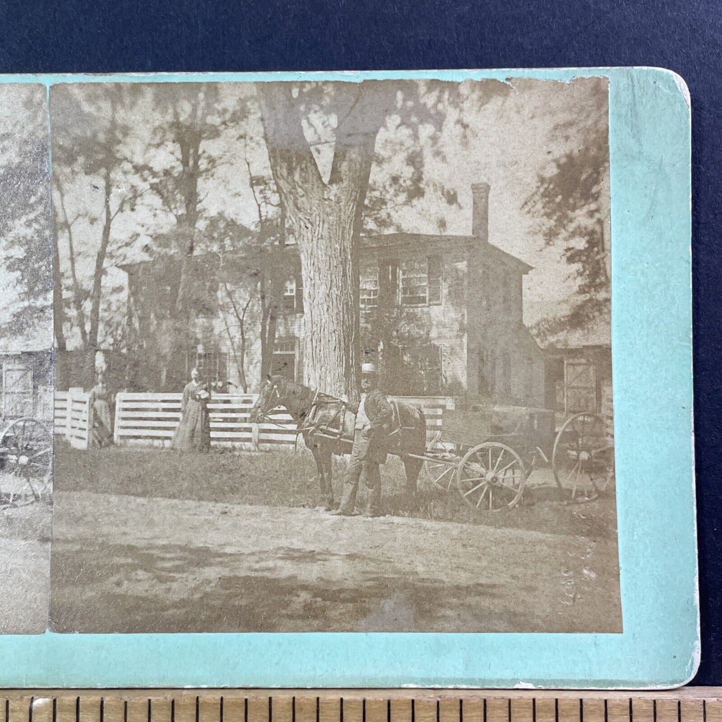 MC Harriman Self-Portrait Stereoview Mt Kearsarge Trip Antique c1875 X1218