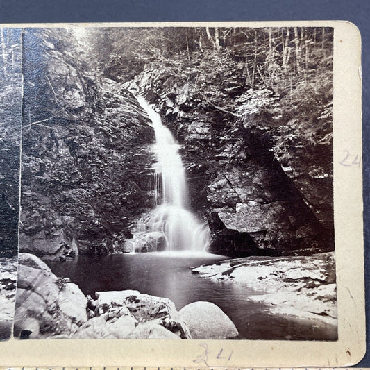 Antique 1865 Glenwood Falls Waterville New Hampshire Stereoview Photo Card V1943