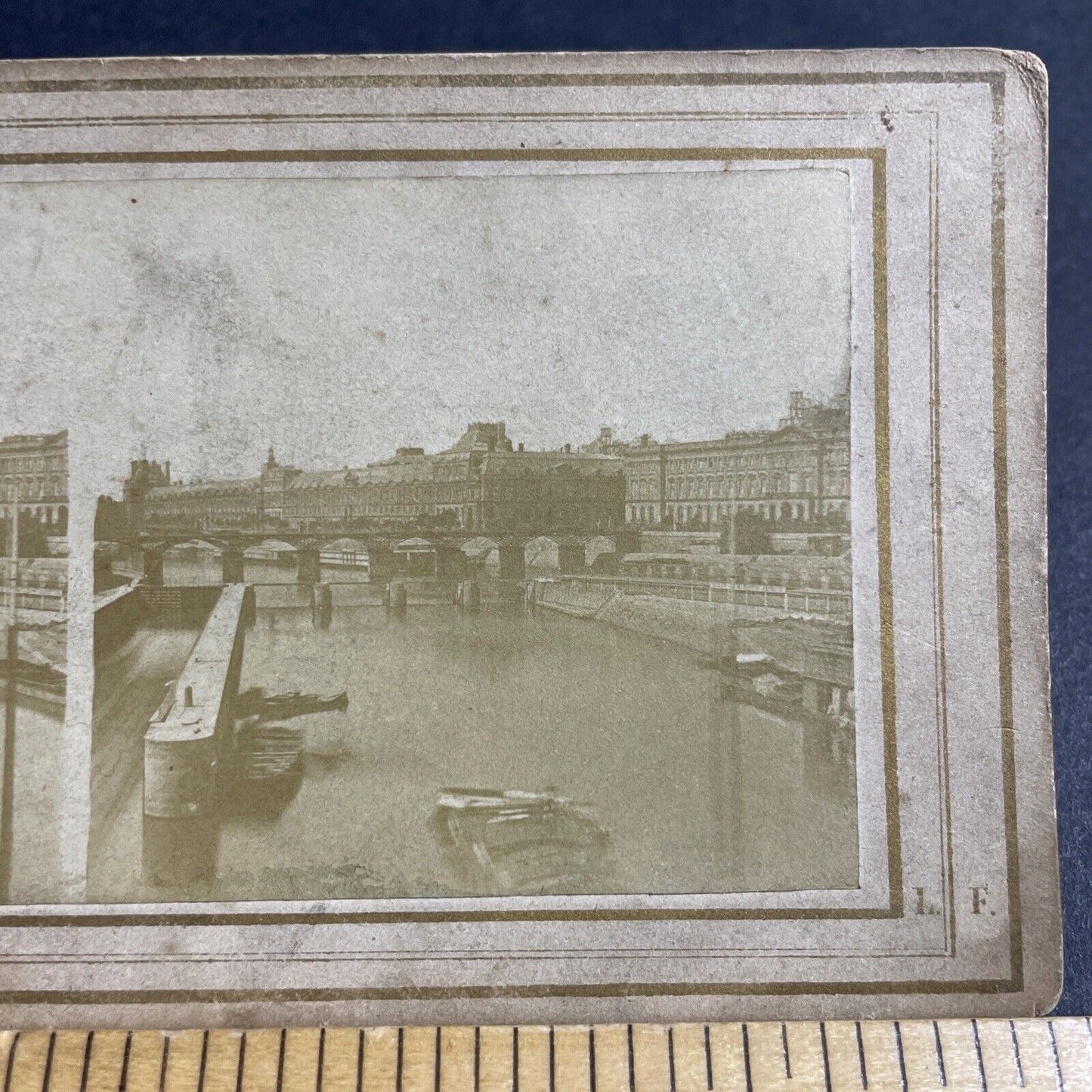 Antique 1850s Pont Neuf Bridge Paris France Stereoview Photo Card P4161