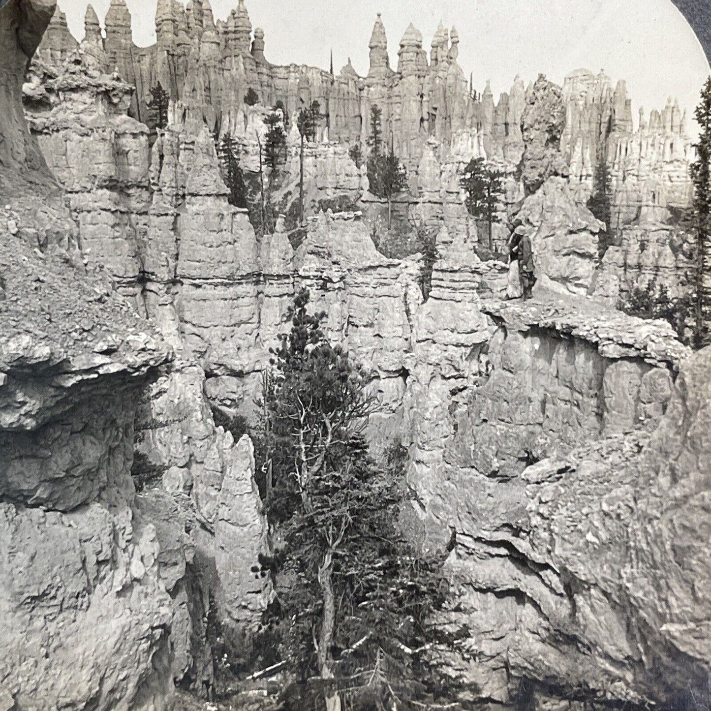 Peekaboo Canyon Spires of Milan Cathedral Utah Stereoview Antique c1910s Y1186