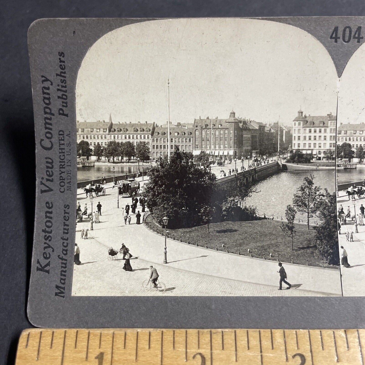 Antique 1910s Copenhagen Denmark Bridge & Palace Stereoview Photo Card P3653