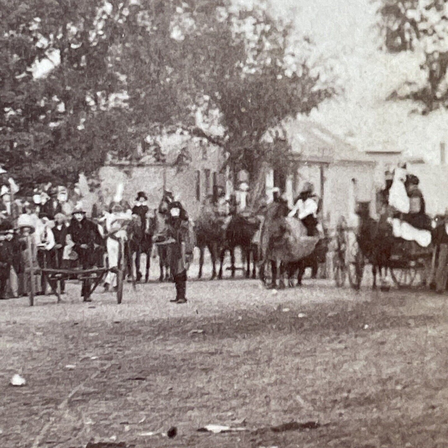 Knights Templar Crusader March Stereoview Free Mason Parade Antique c1868 X1625