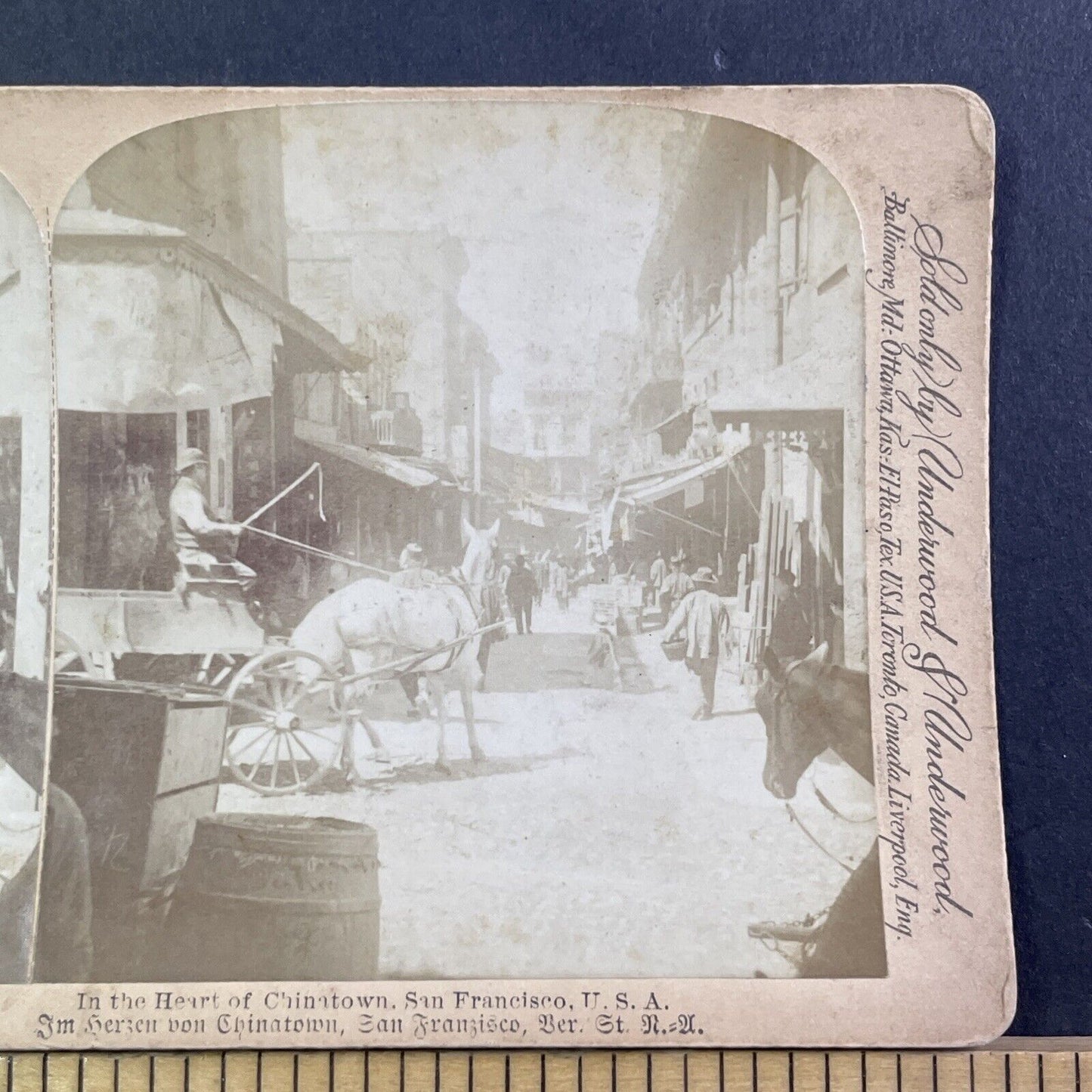 China Town Market San Francisco Stereoview J.F. Jarvis Antique c1880 X3733